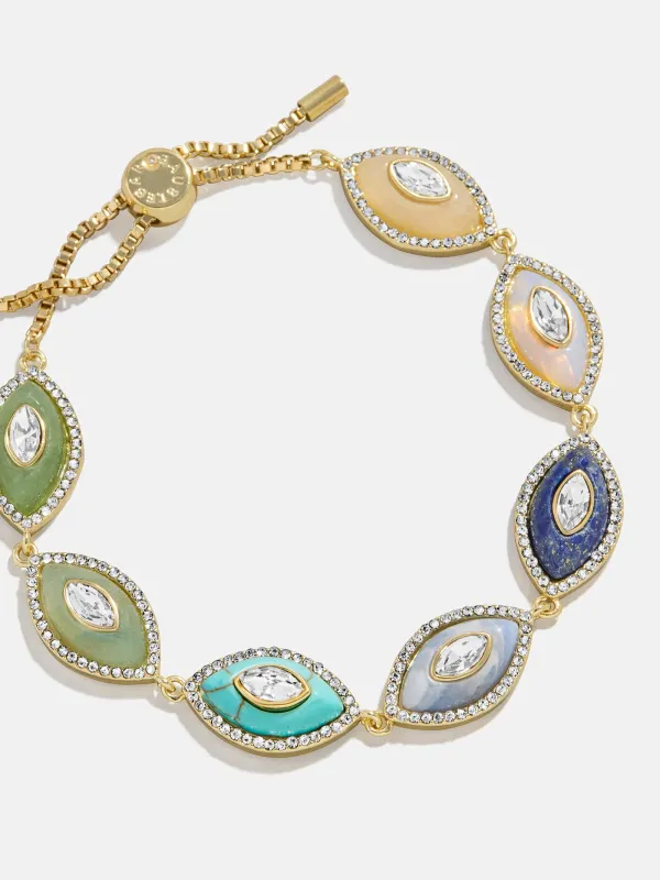 Bright Eye Semi-Precious Bracelet - Gold/Blue sold by BaubleBar