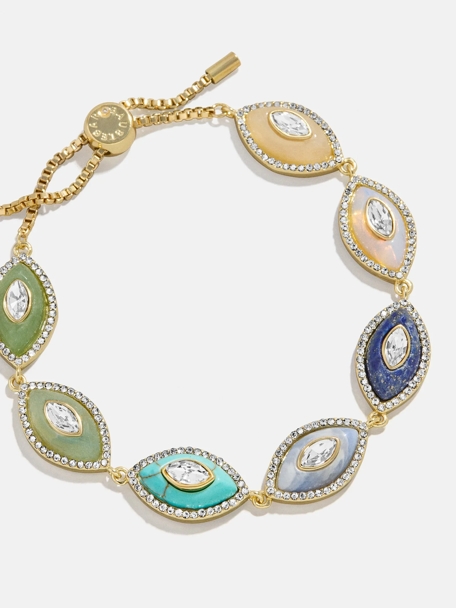 Bright Eye Semi-Precious Bracelet - Gold/Blue sold by BaubleBar
