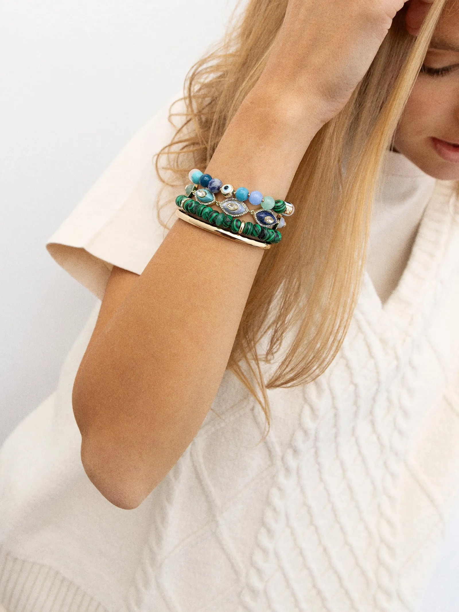 Bright Eye Semi-Precious Bracelet - Gold/Blue sold by BaubleBar product image thumbnail 2