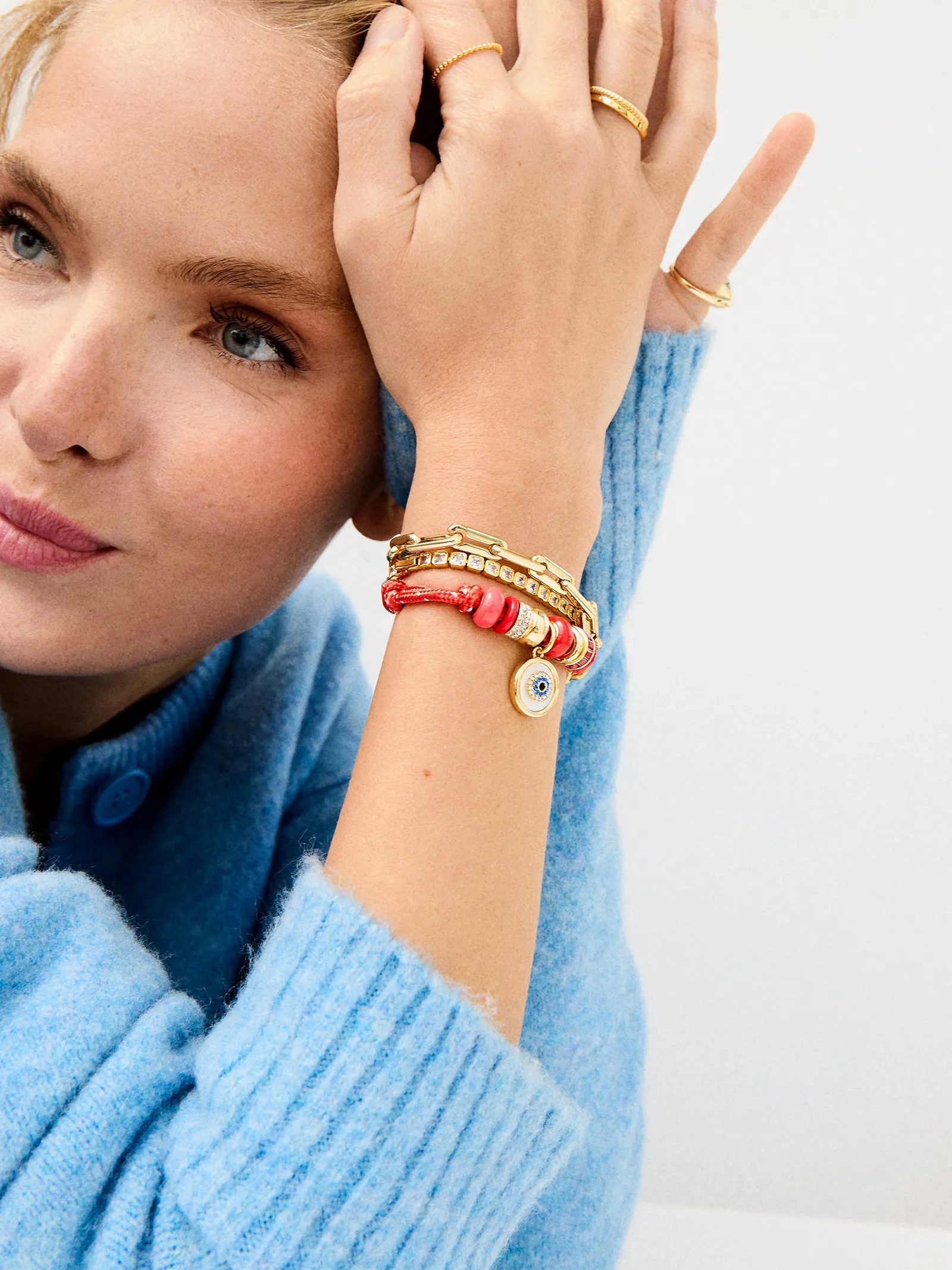 Eye Candy Evil Eye Paracord Bracelet - Red sold by BaubleBar product image thumbnail 2