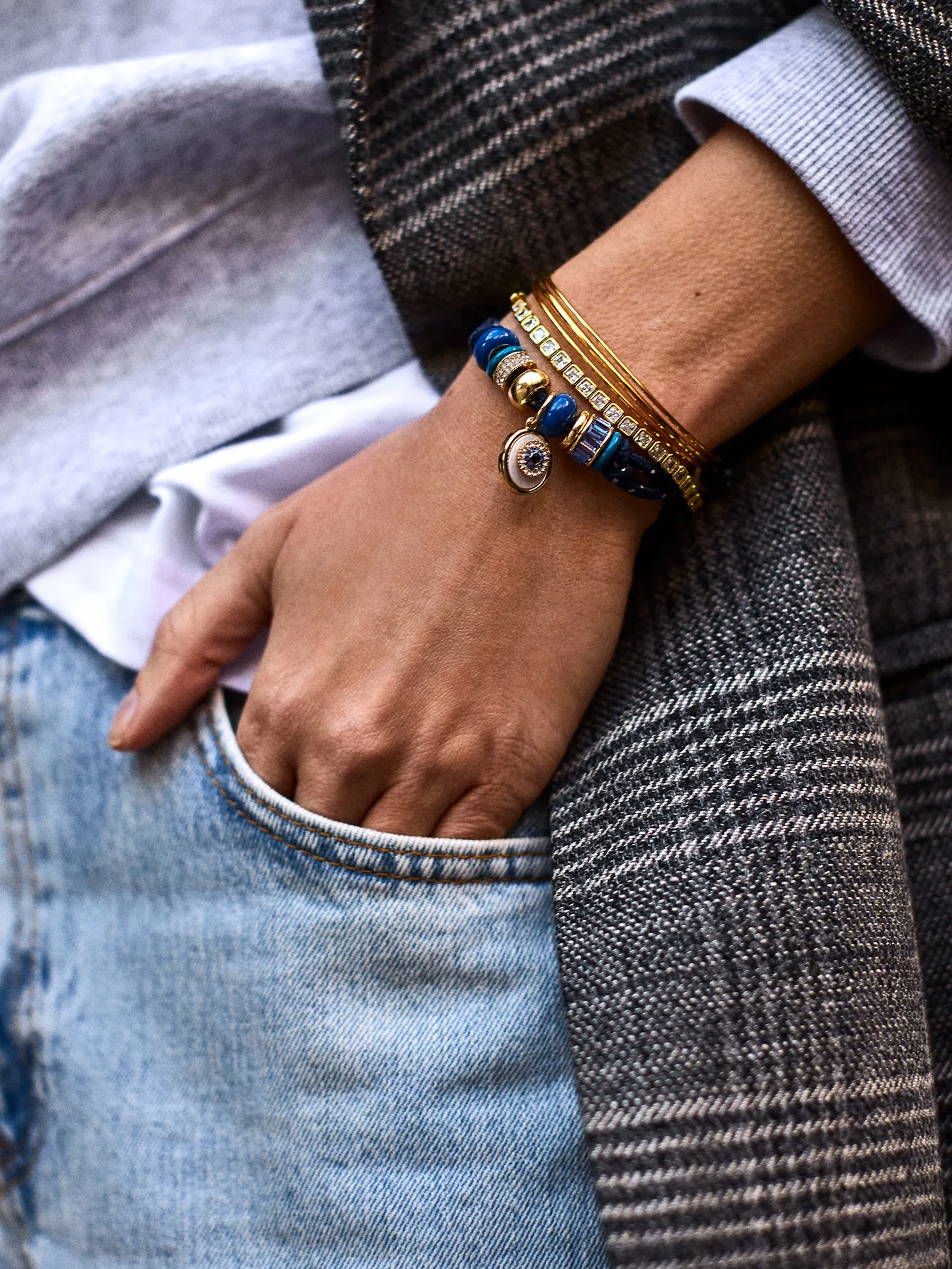 Eye Candy Evil Eye Paracord Bracelet - Navy sold by BaubleBar product image thumbnail 2