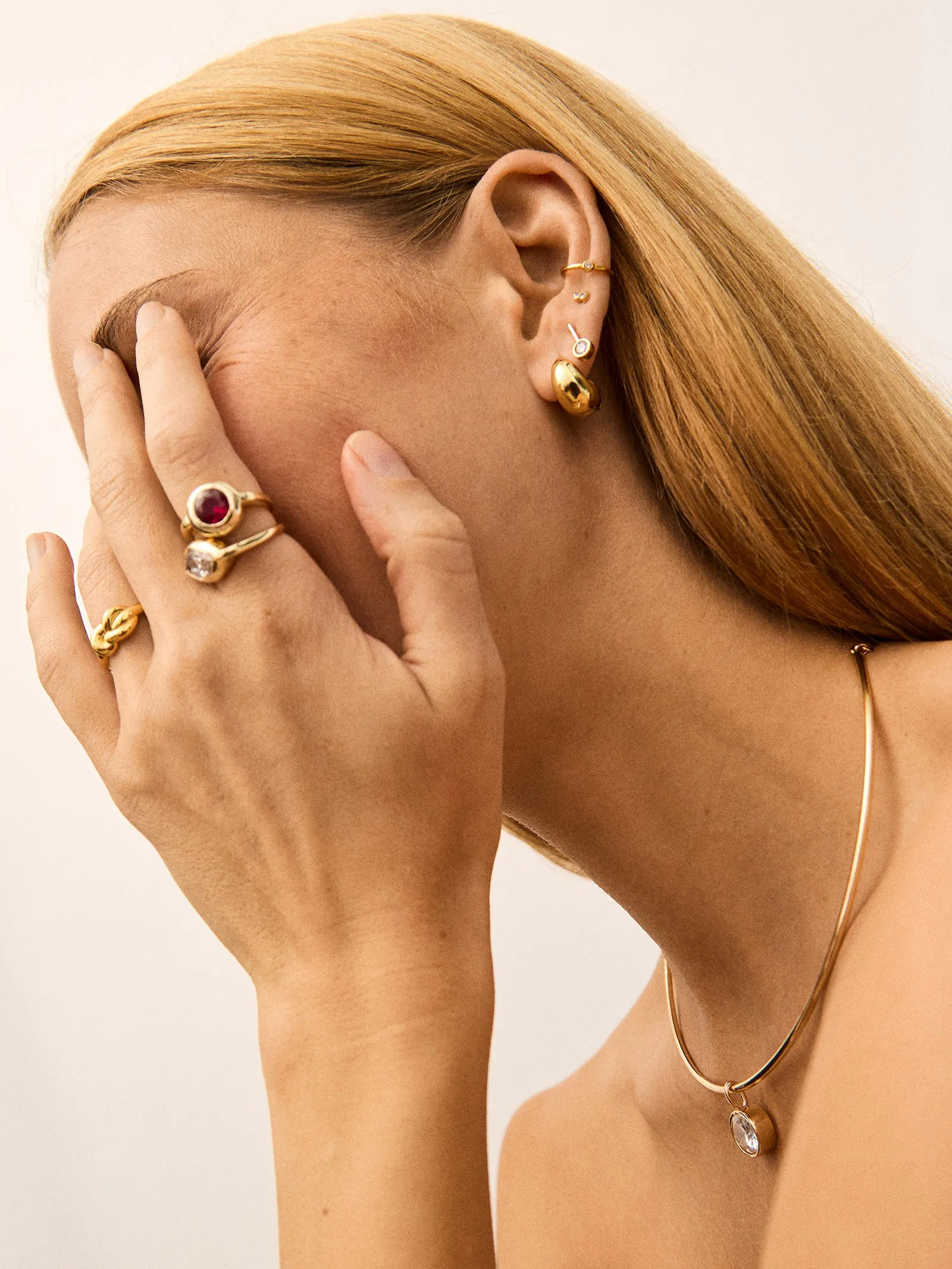 Greer 14K Gold Huggie Earrings - Gold sold by BaubleBar product image thumbnail 2