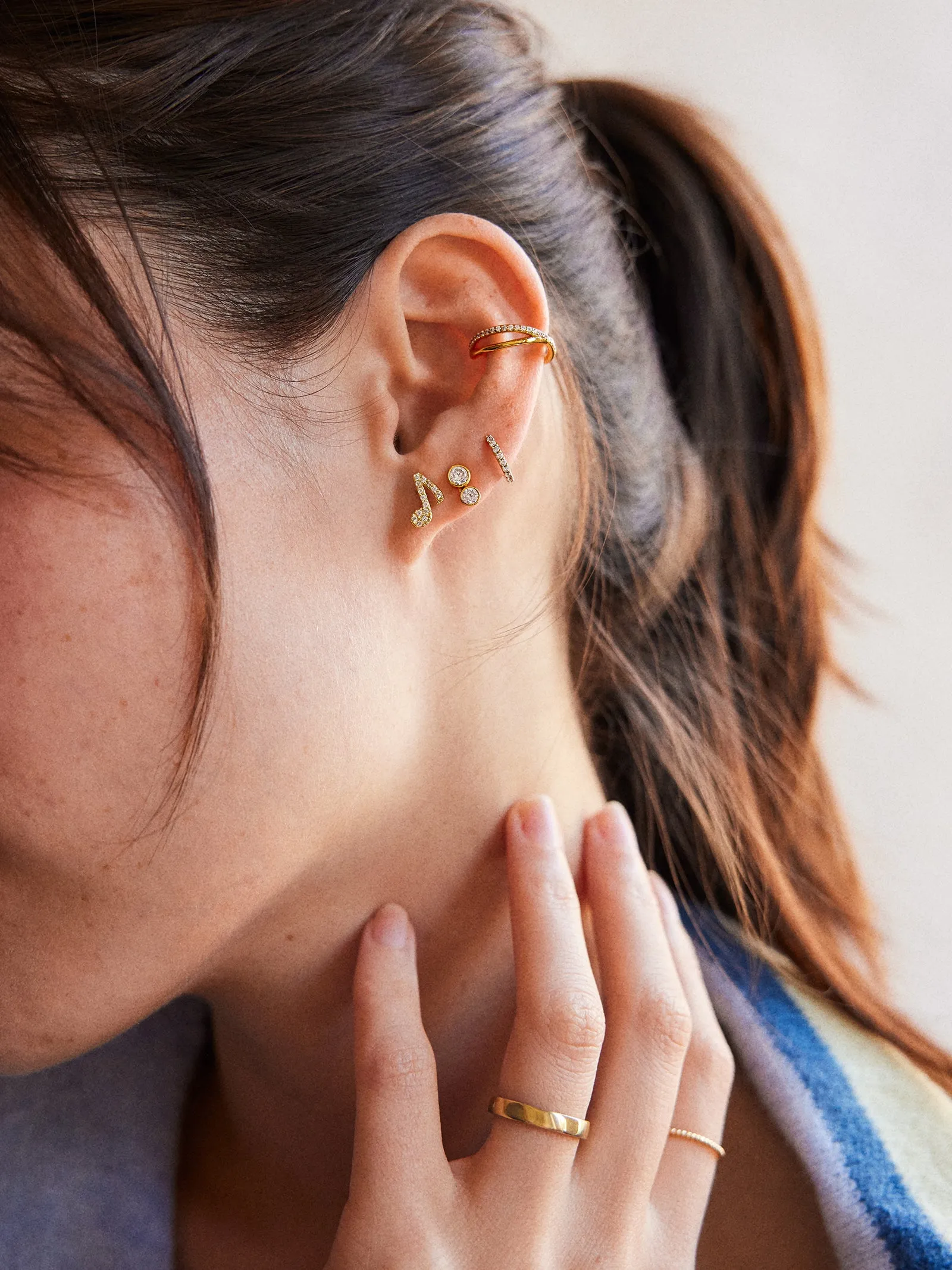 14K Gold Just For Fun Earrings - Music Note sold by BaubleBar product image thumbnail 2