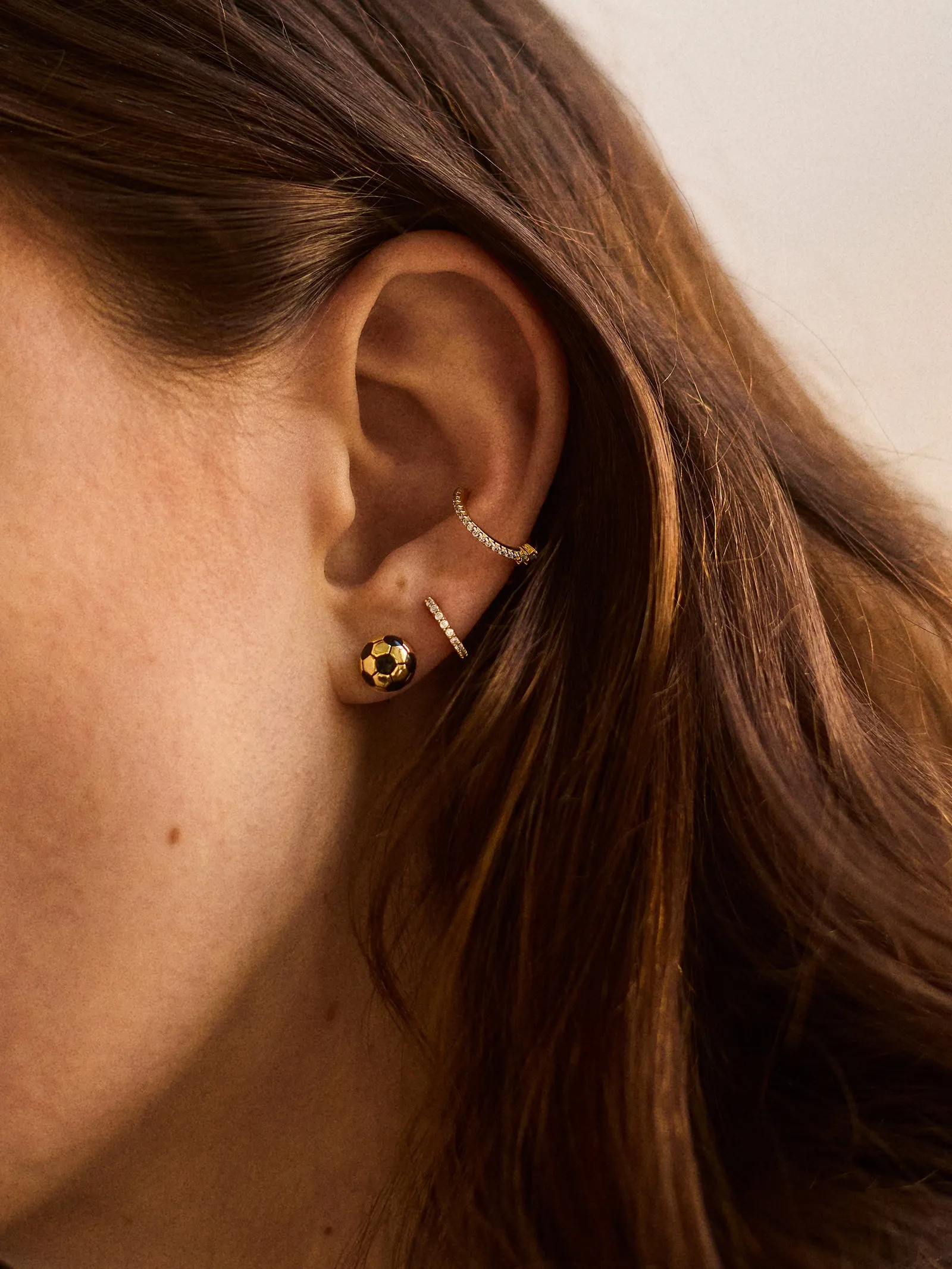 14K Gold Sports Delicate Stud - Soccer sold by BaubleBar product image thumbnail 2