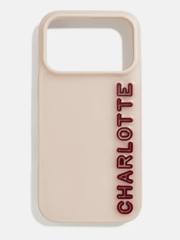 Fine Line Custom iPhone Case - Beige/Maroon sold by BaubleBar