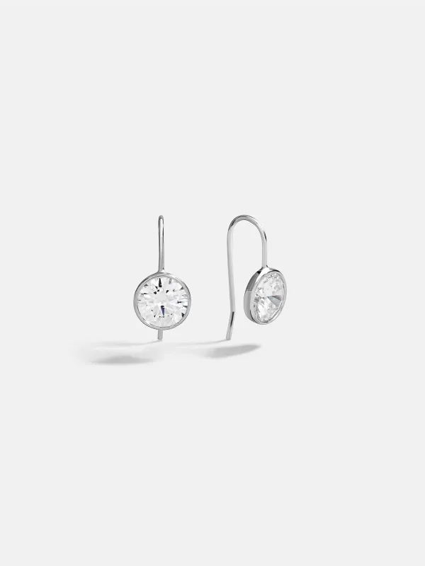 Fallon Sterling Silver Bezel Earrings - 10MM Stone sold by BaubleBar