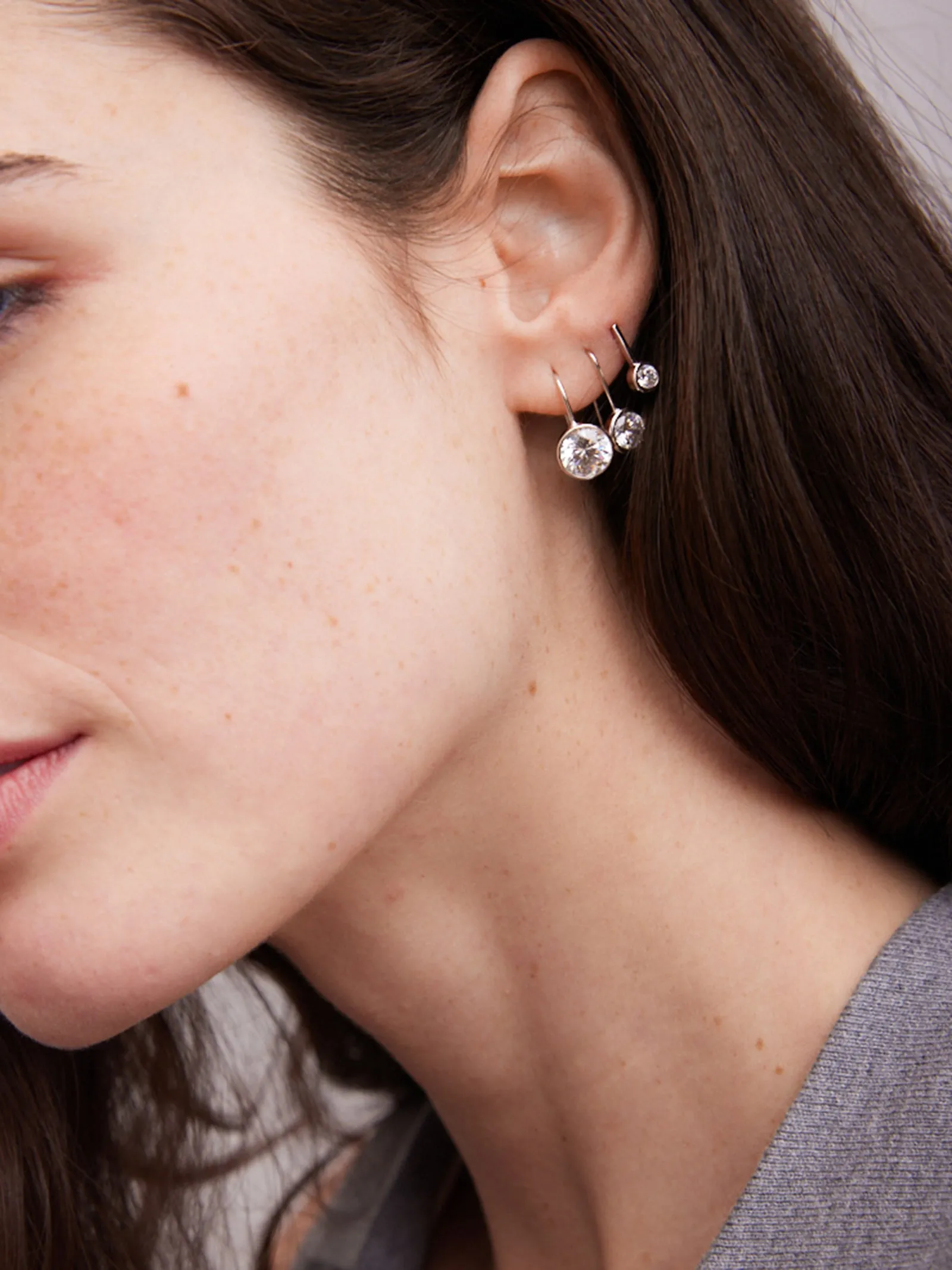 Fallon 18K Sterling Silver Bezel Earrings - 5MM Stone sold by BaubleBar product image thumbnail 2