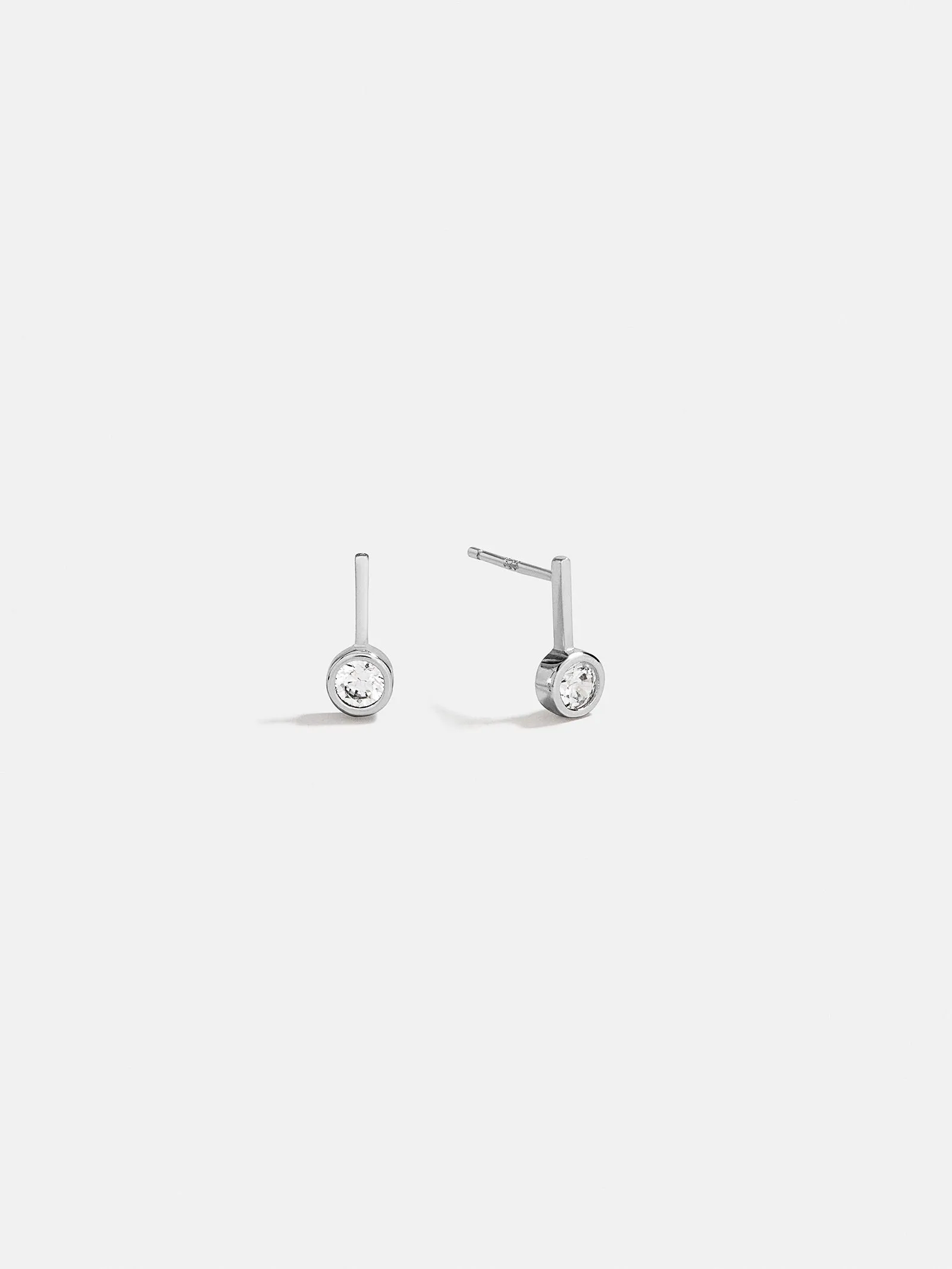 Fallon 18K Sterling Silver Bezel Earrings - 5MM Stone sold by BaubleBar