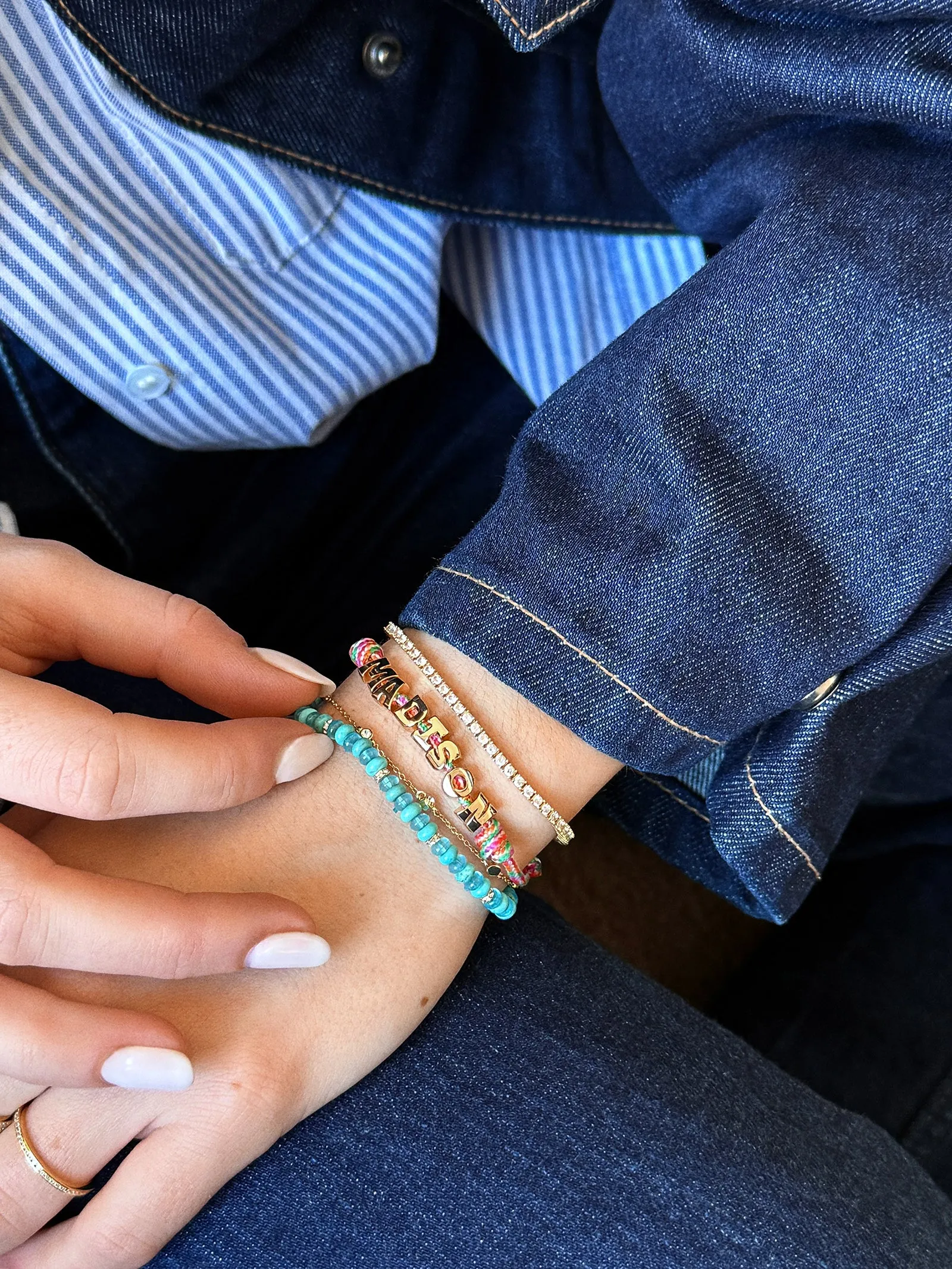 Rowan Semi-Precious Custom Layered Bracelet - Bora Bora sold by BaubleBar product image thumbnail 2