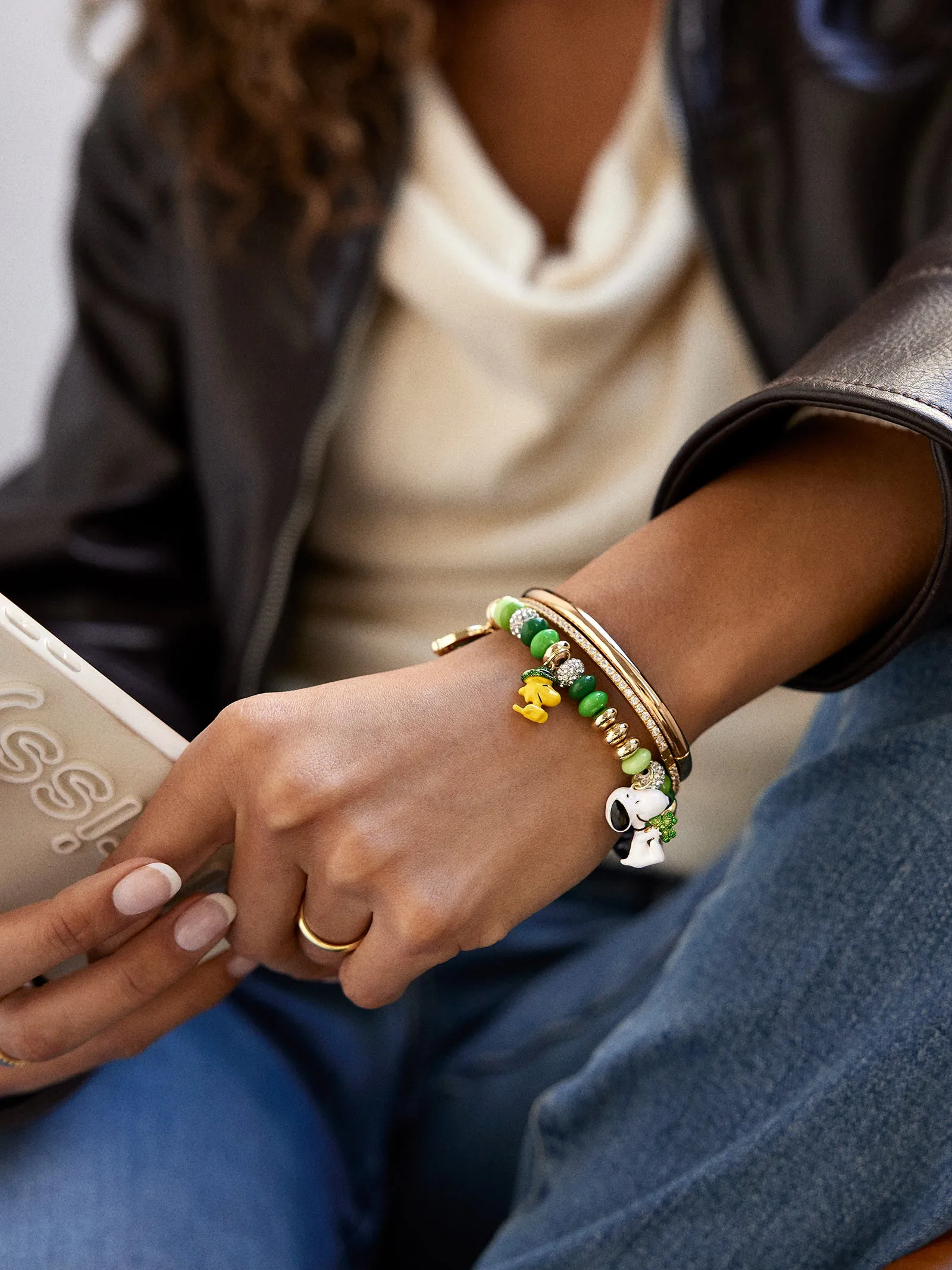 Peanuts St. Patrick’s Day Charm Bracelet - Green/Gold sold by BaubleBar product image thumbnail 2