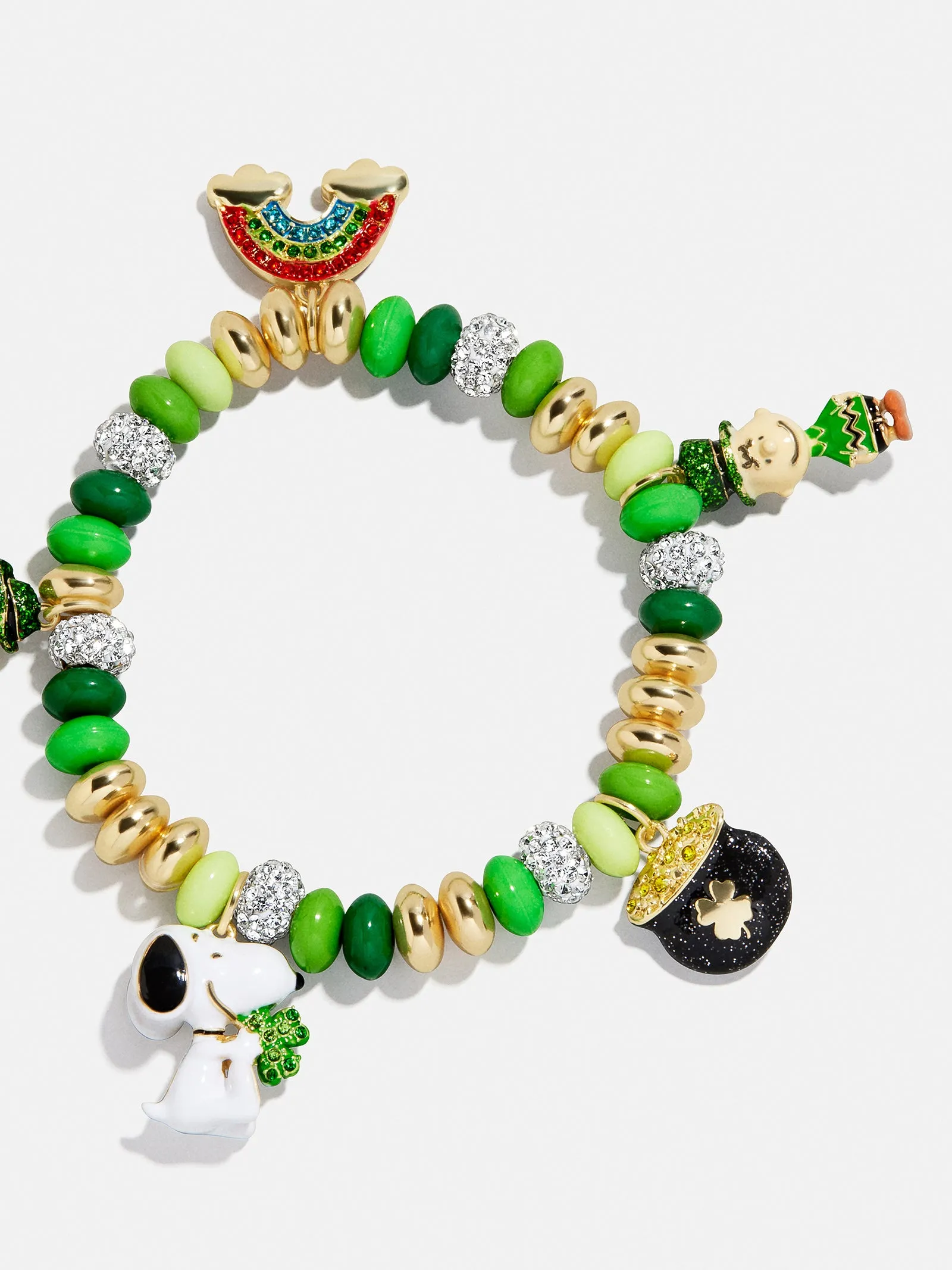 Peanuts St. Patrick’s Day Charm Bracelet - Green/Gold sold by BaubleBar product image thumbnail 3