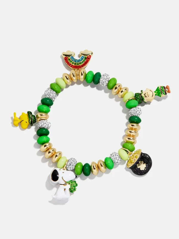 Peanuts St. Patrick’s Day Charm Bracelet - Green/Gold made by BaubleBar