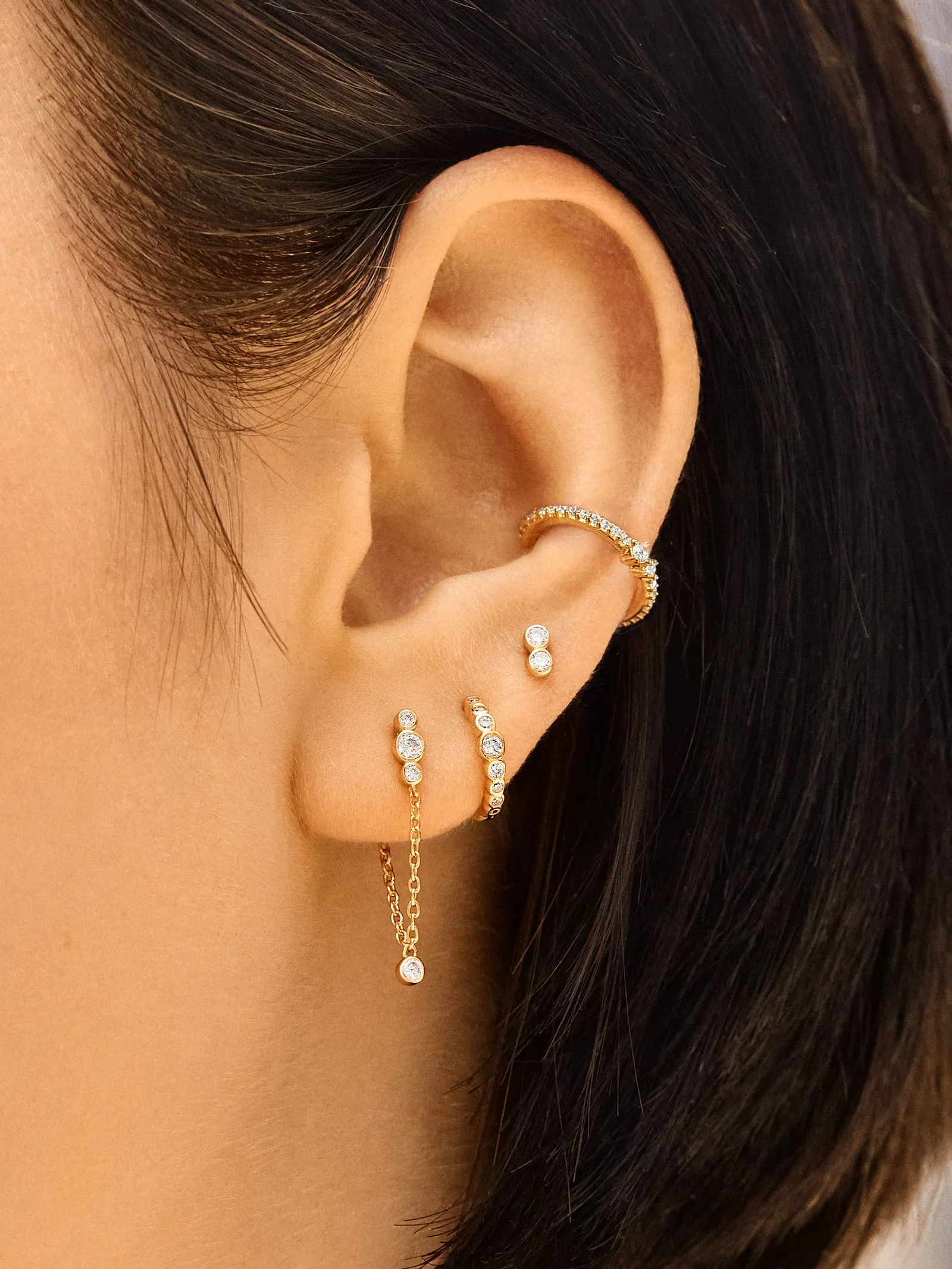 Lexi 18K Gold Earring Set - Gold/Pavé sold by BaubleBar product image thumbnail 2
