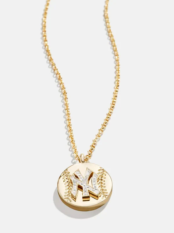 MLB Gold Baseball Charm Necklace - New York Yankees sold by BaubleBar