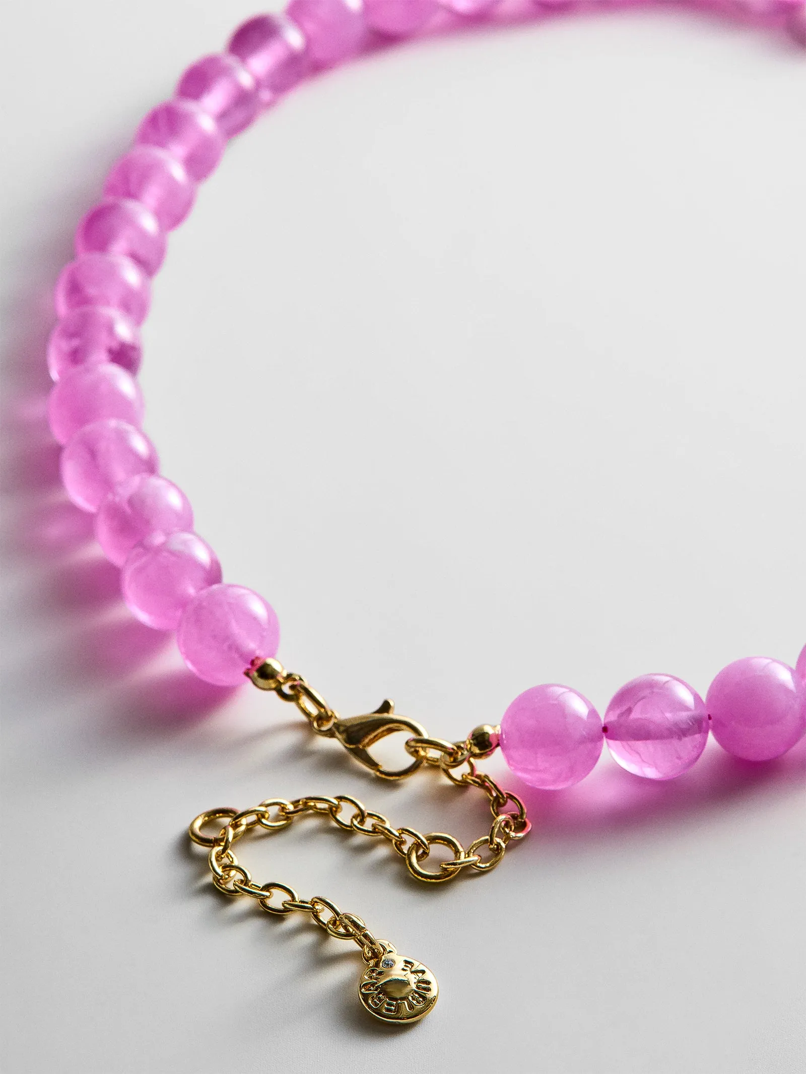 Janette Beaded Ring Necklace - Rose Quartz sold by BaubleBar product image thumbnail 4