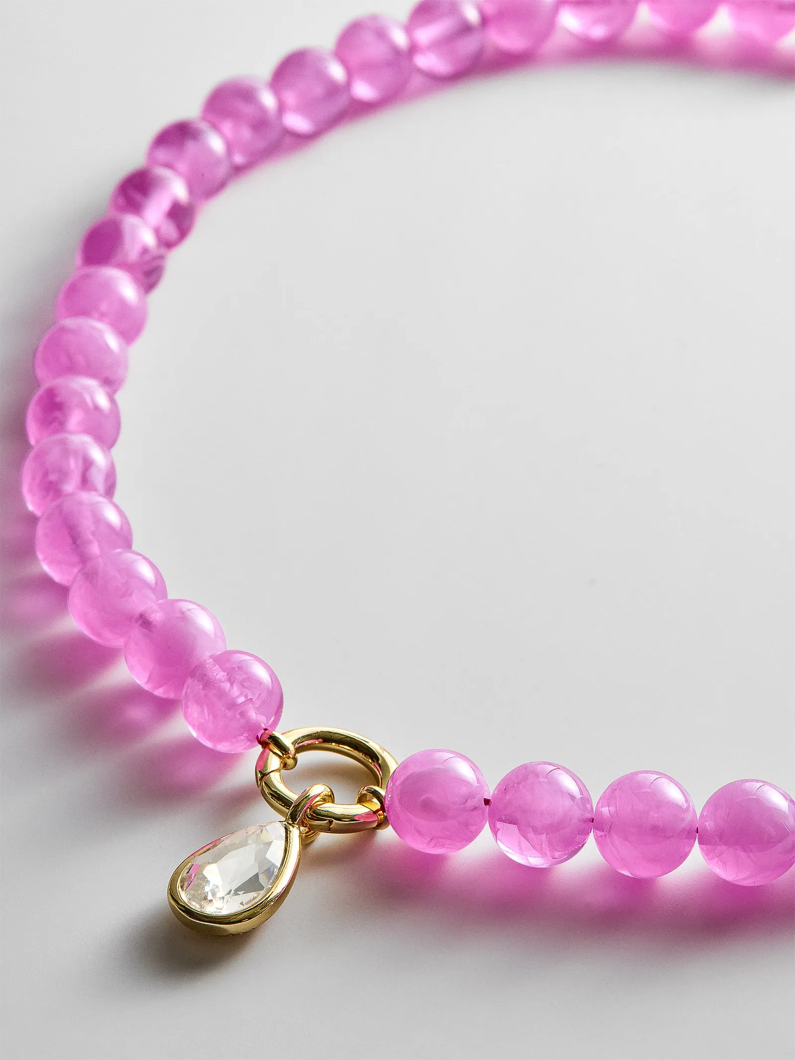 Janette Beaded Ring Necklace - Rose Quartz sold by BaubleBar product image thumbnail 3