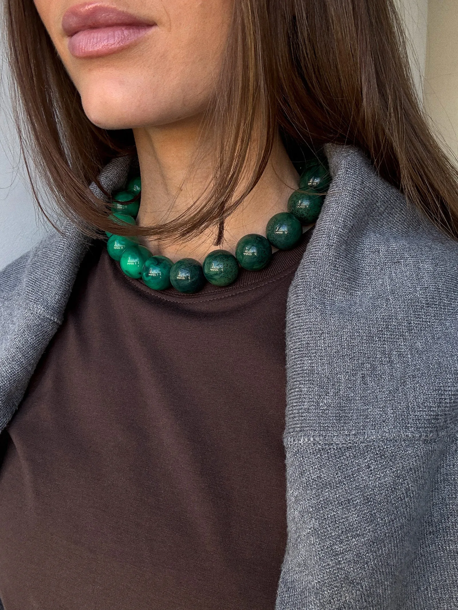 Jane Beaded Necklace - Striped Malachite sold by BaubleBar product image thumbnail 2