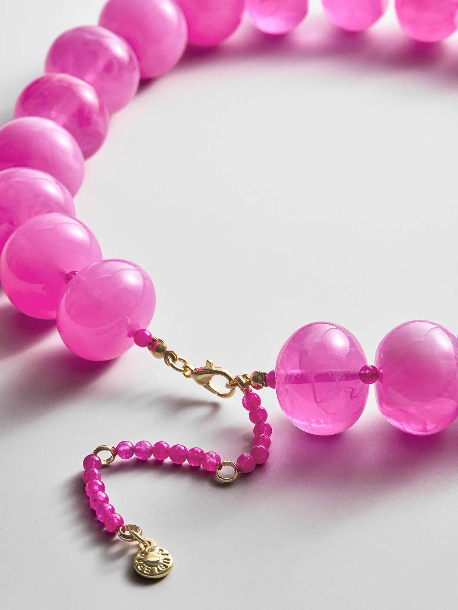 Joan Semi-Precious Necklace - Fuchsia Agate sold by BaubleBar product image thumbnail 4