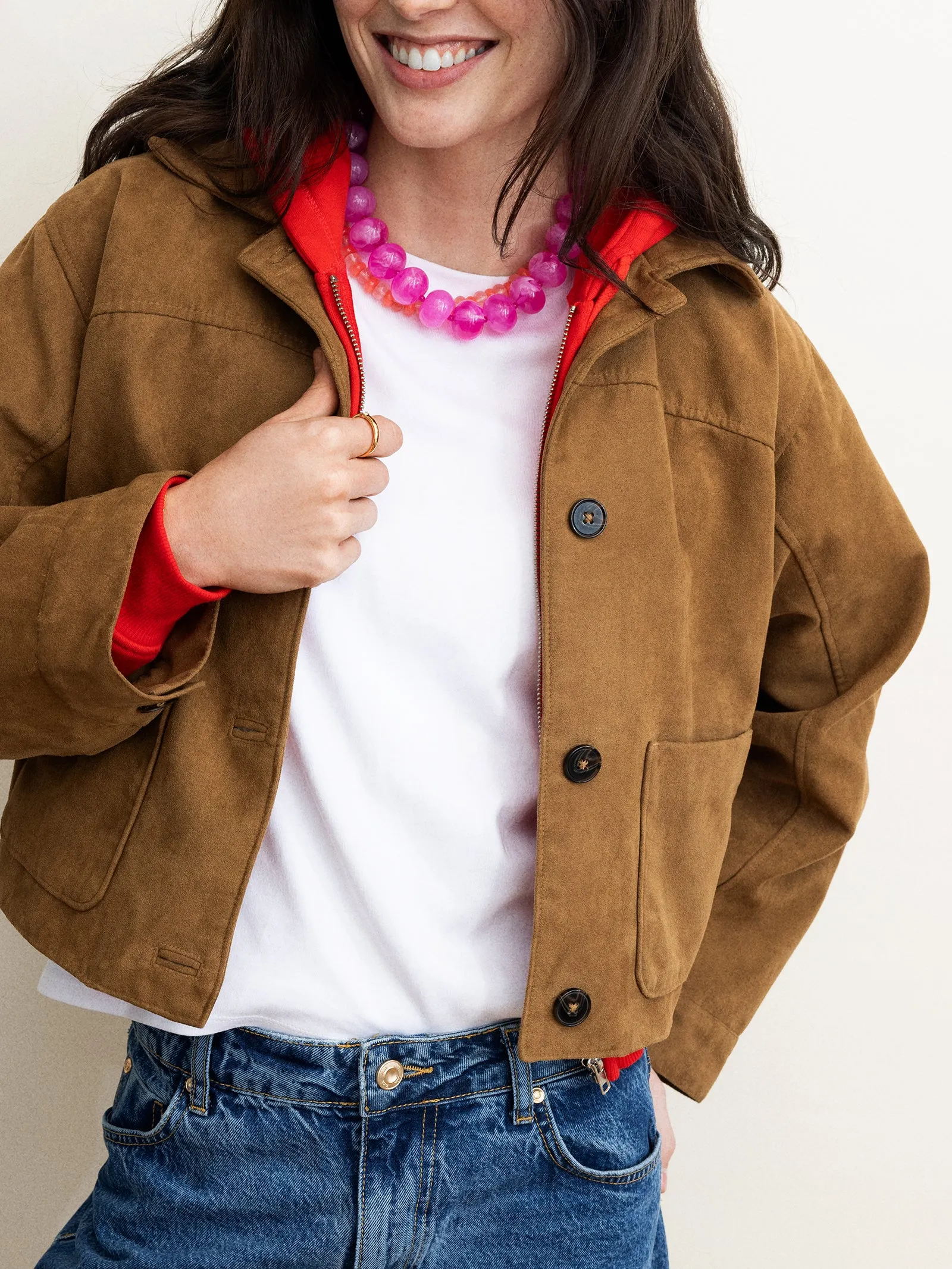 Joan Semi-Precious Necklace - Fuchsia Agate sold by BaubleBar product image thumbnail 2