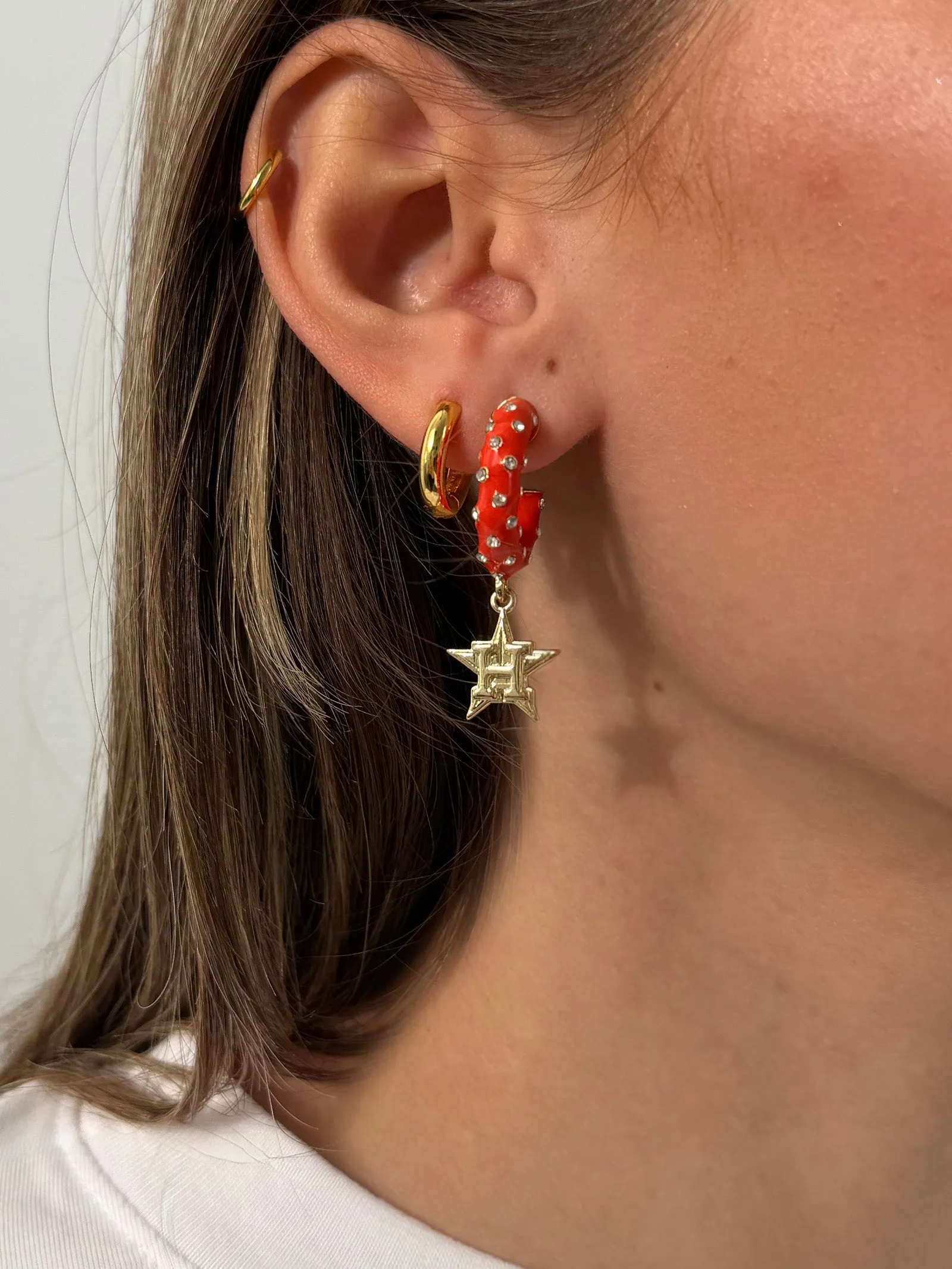 MLB Enamel Hoop Earrings - Houston Astros sold by BaubleBar product image thumbnail 2