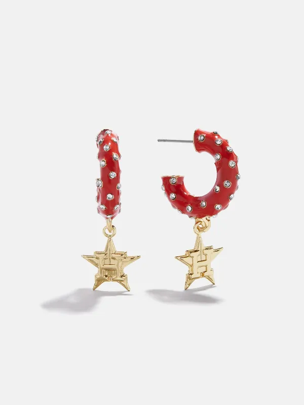 MLB Enamel Hoop Earrings - Houston Astros sold by BaubleBar