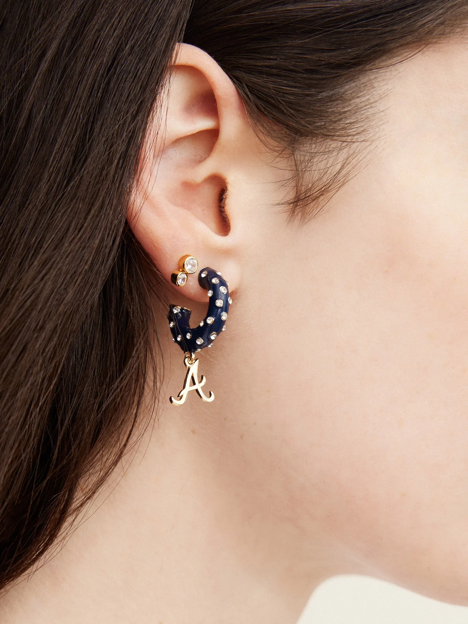 MLB Enamel Hoop Earrings - Atlanta Braves sold by BaubleBar product image thumbnail 2