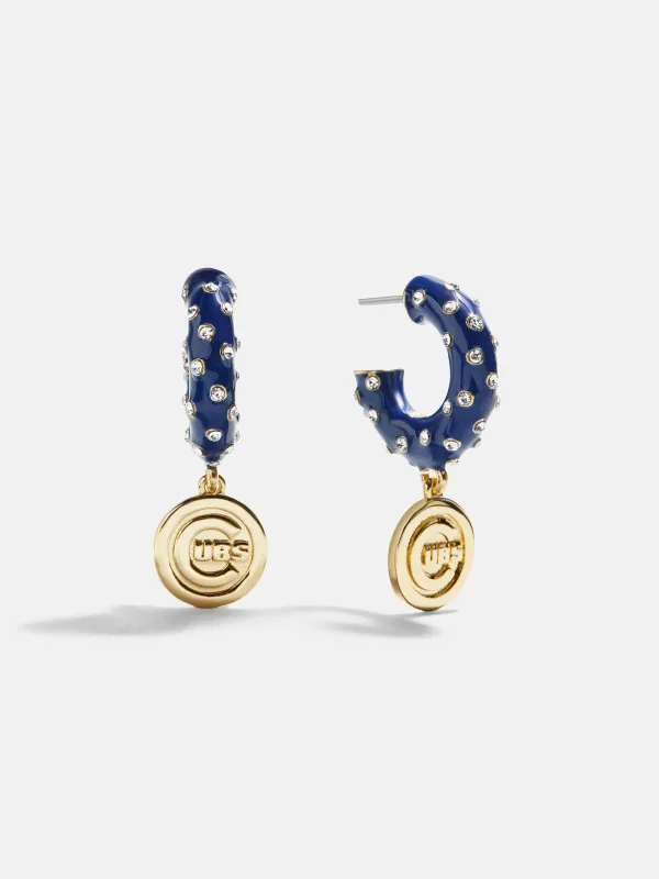 MLB Enamel Hoop Earrings - Chicago Cubs sold by BaubleBar