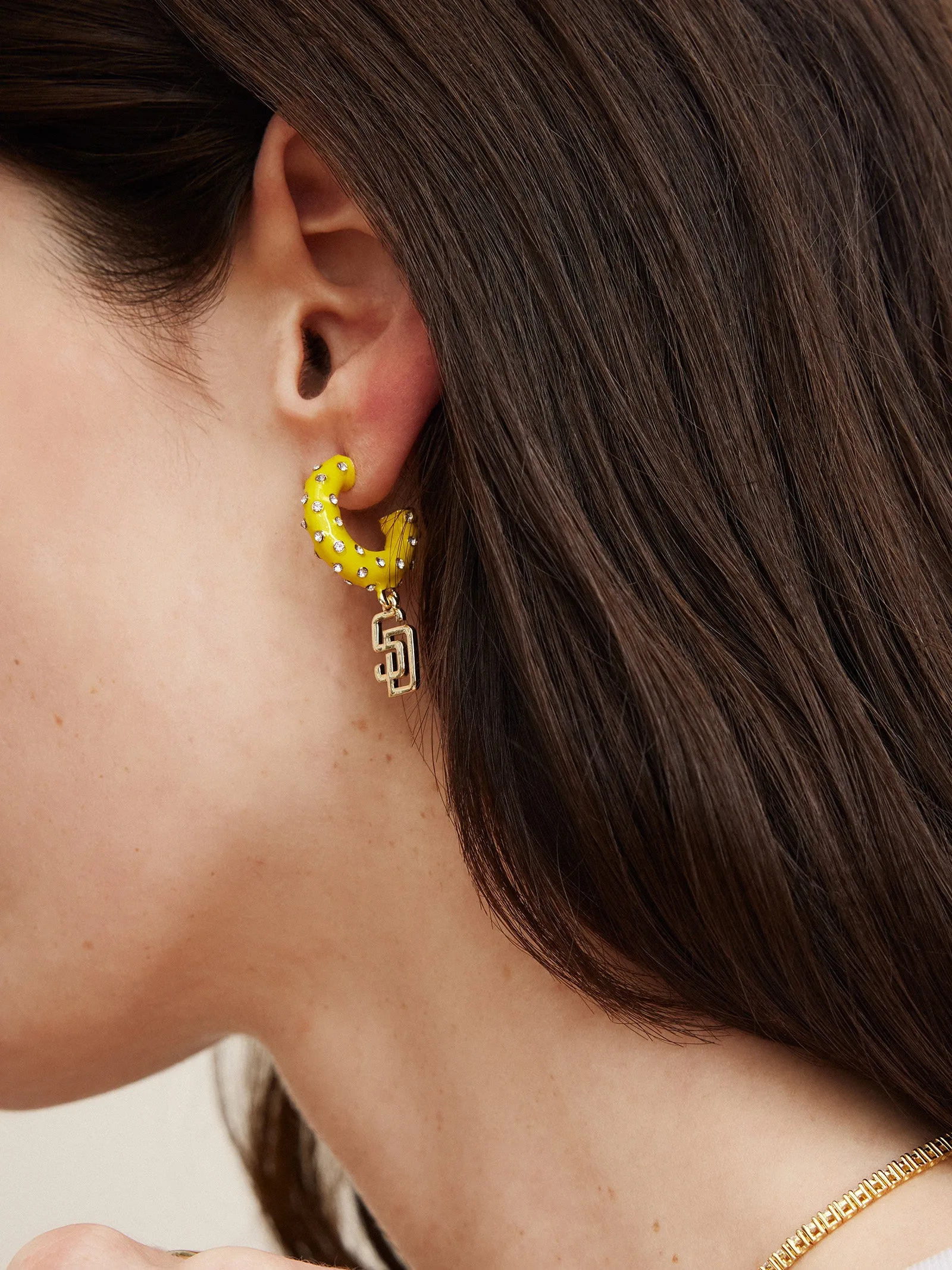 MLB Enamel Hoop Earrings - San Diego Padres sold by BaubleBar product image thumbnail 2