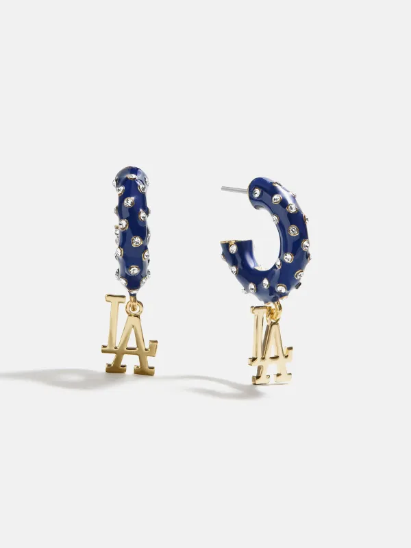MLB Enamel Hoop Earrings - Los Angeles Dodgers sold by BaubleBar