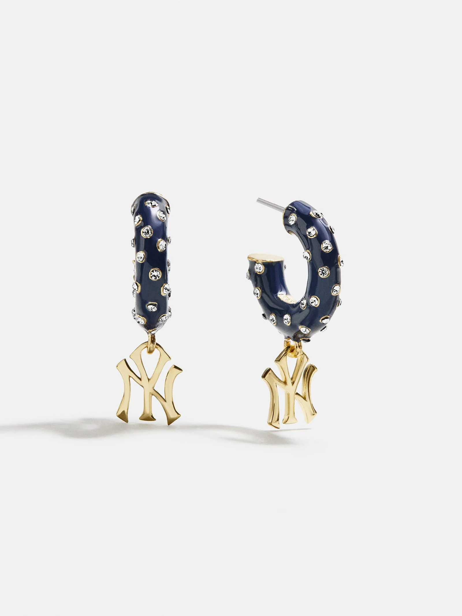 MLB Enamel Hoop Earrings - New York Yankees sold by BaubleBar product image thumbnail 3