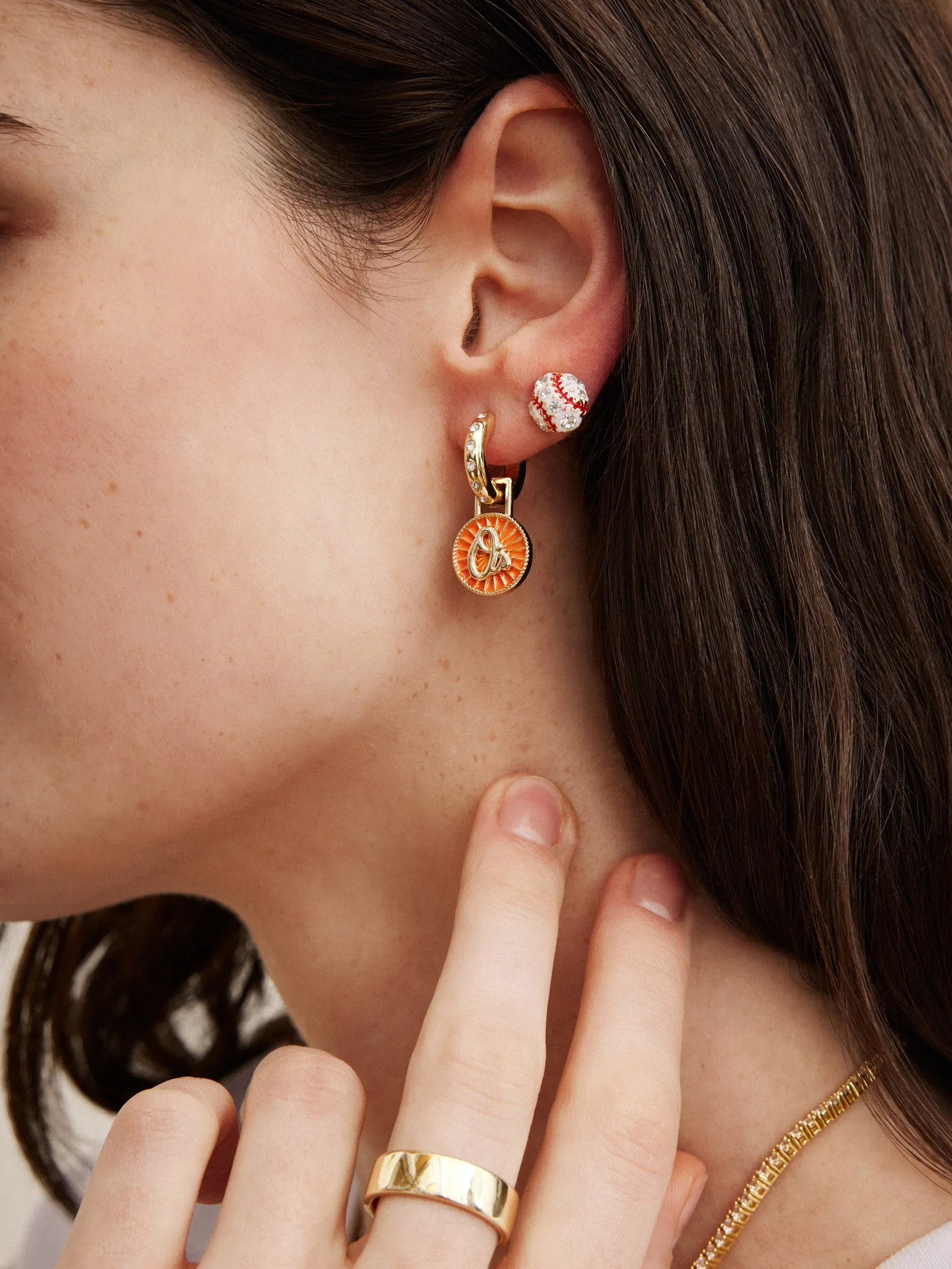 MLB Hoop Earring Set - Baltimore Orioles sold by BaubleBar product image thumbnail 3