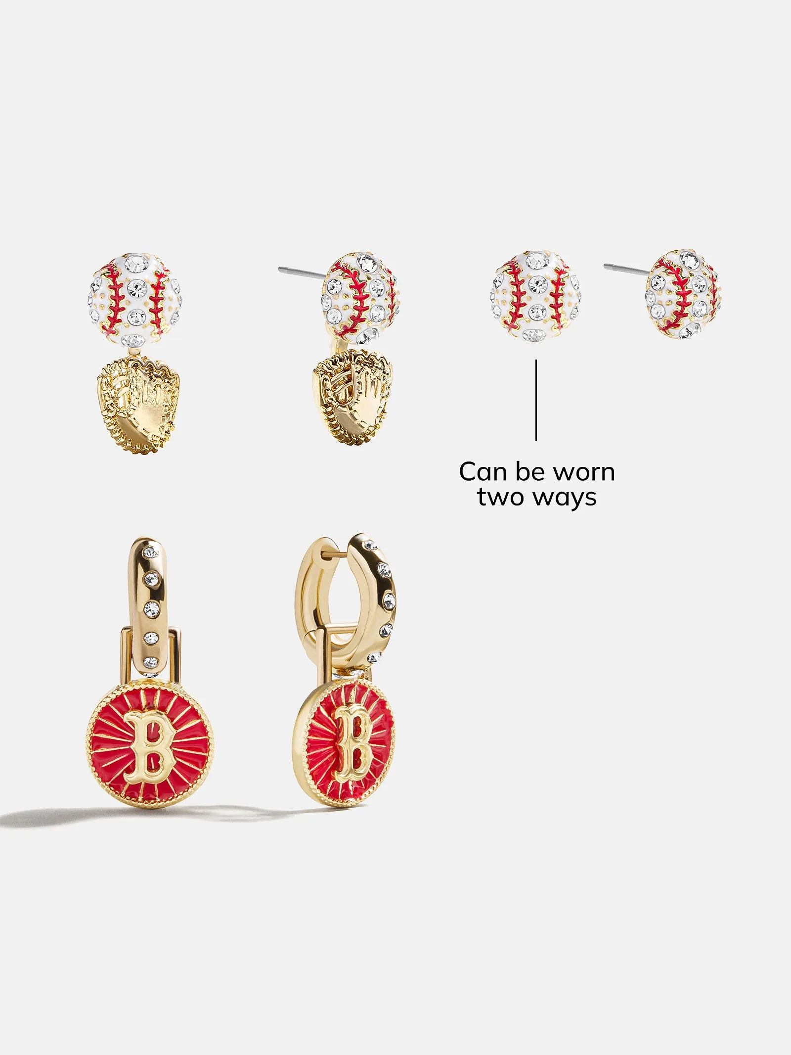 MLB Hoop Earring Set - Boston Red Sox sold by BaubleBar product image thumbnail 4