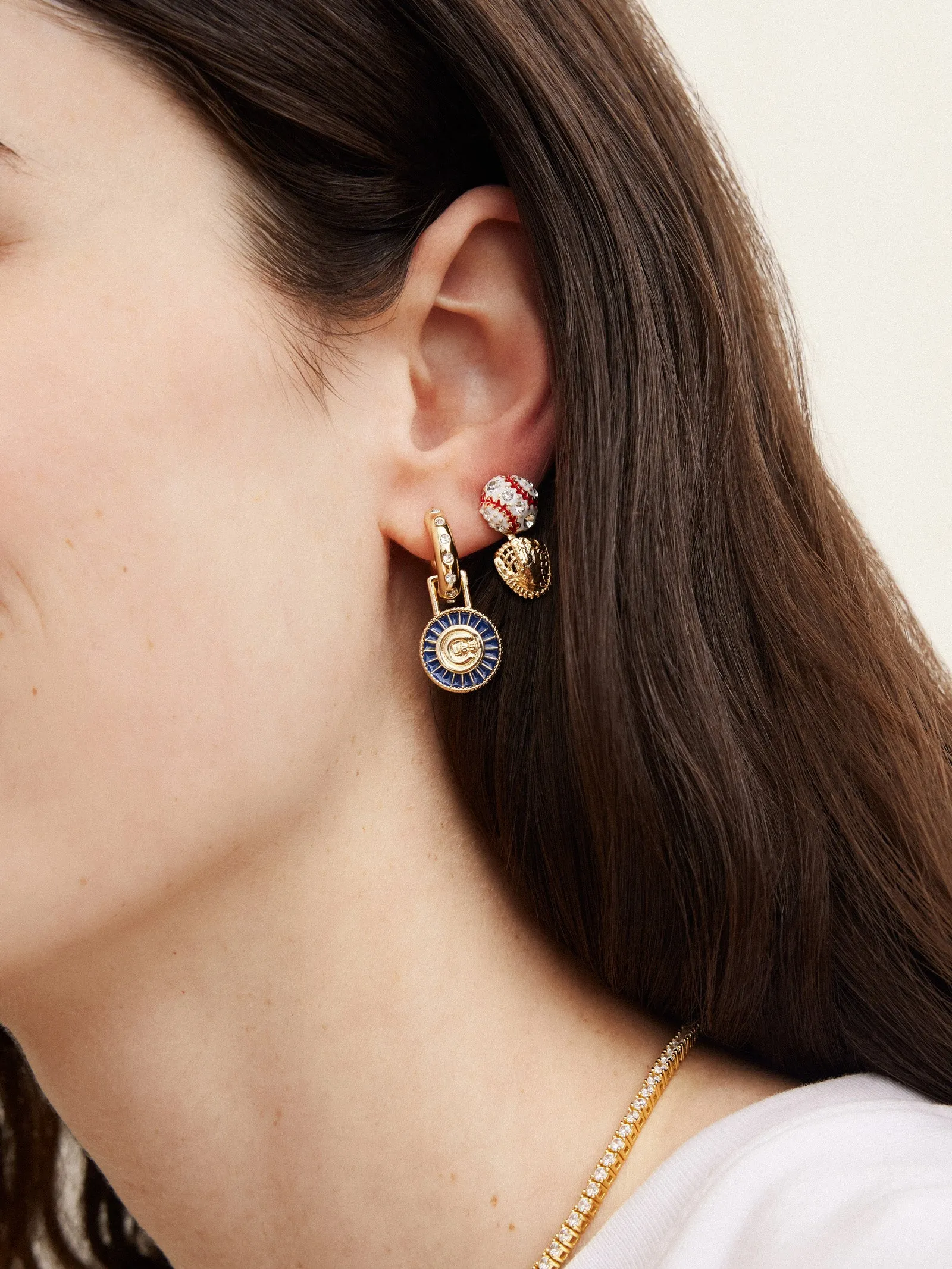 MLB Hoop Earring Set - Chicago Cubs sold by BaubleBar product image thumbnail 2