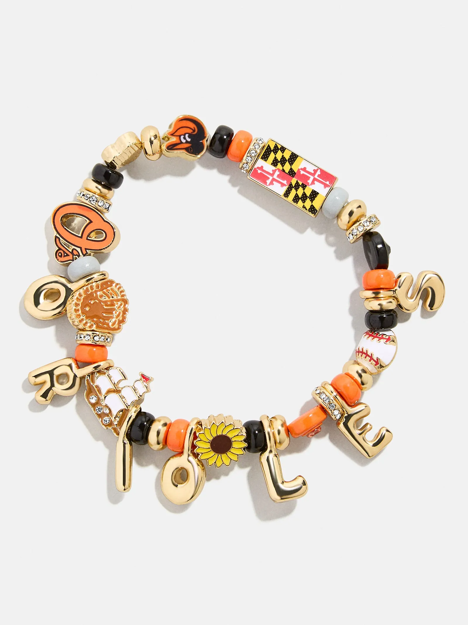 MLB Motif Beaded Bracelet - Baltimore Orioles sold by BaubleBar