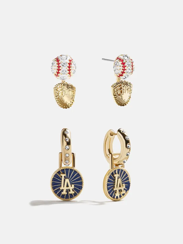 MLB Hoop Earring Set - Los Angeles Dodgers made by BaubleBar