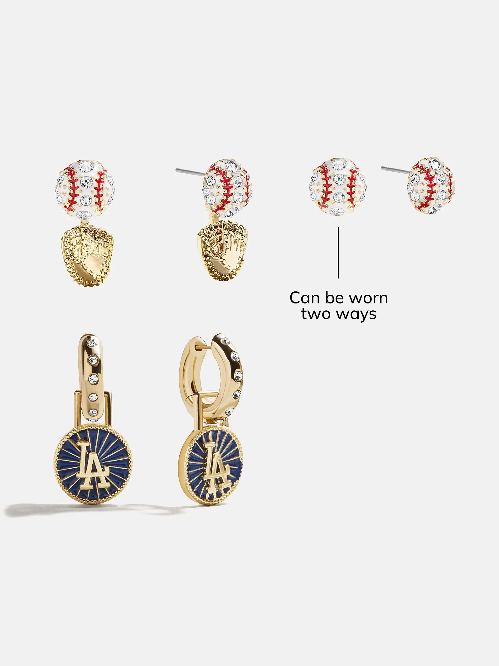 MLB Hoop Earring Set - Los Angeles Dodgers sold by BaubleBar product image thumbnail 4