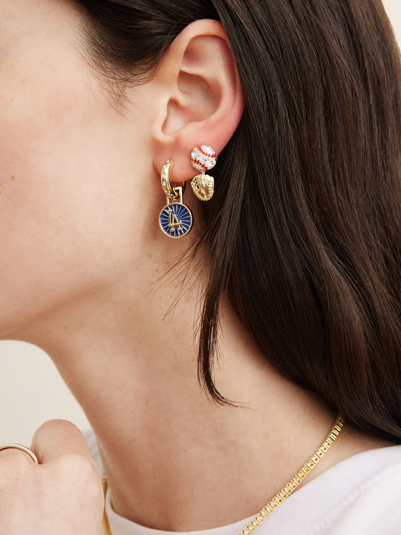 MLB Hoop Earring Set - Los Angeles Dodgers sold by BaubleBar product image thumbnail 2