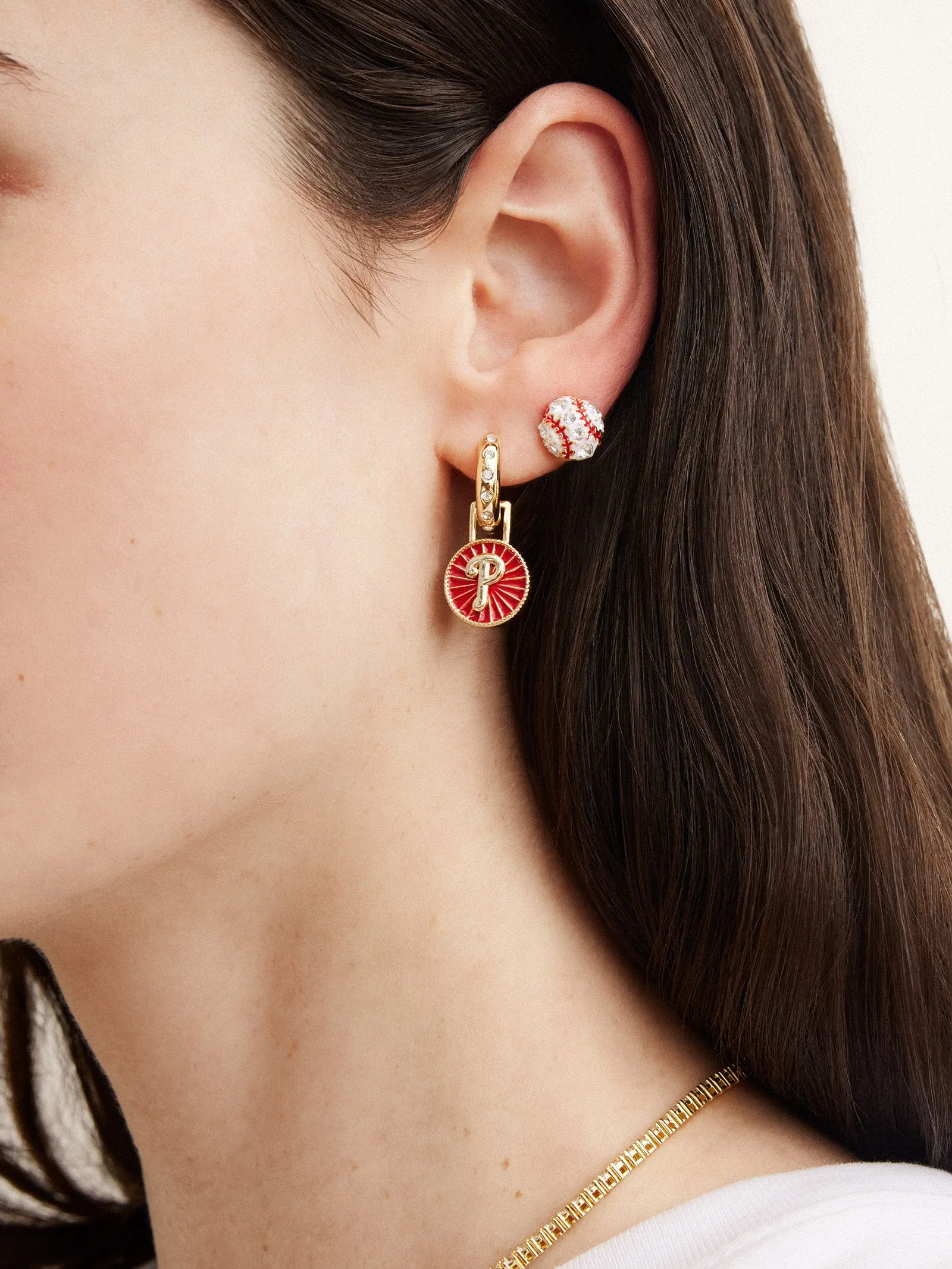 MLB Hoop Earring Set - Philadelphia Phillies sold by BaubleBar product image thumbnail 3