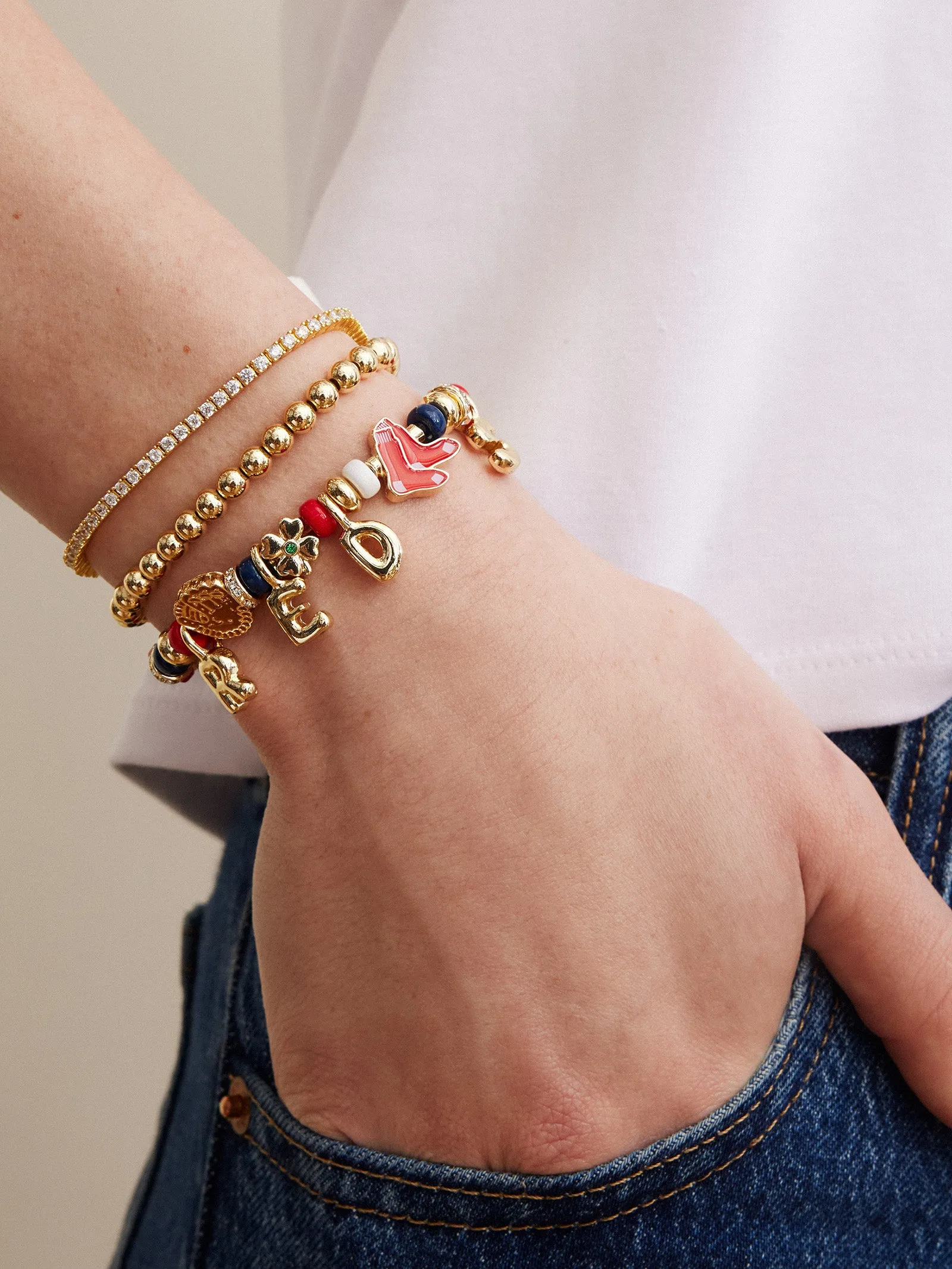 MLB Motif Beaded Bracelet - Boston Red Sox sold by BaubleBar product image thumbnail 2