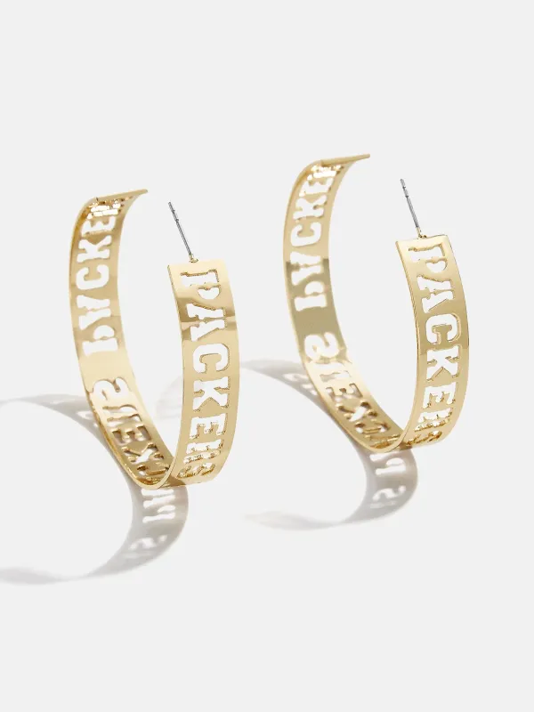 WEAR By Erin Andrews X BaubleBar Green Bay Packers Hoop Earrings - Green Bay Packers sold by BaubleBar