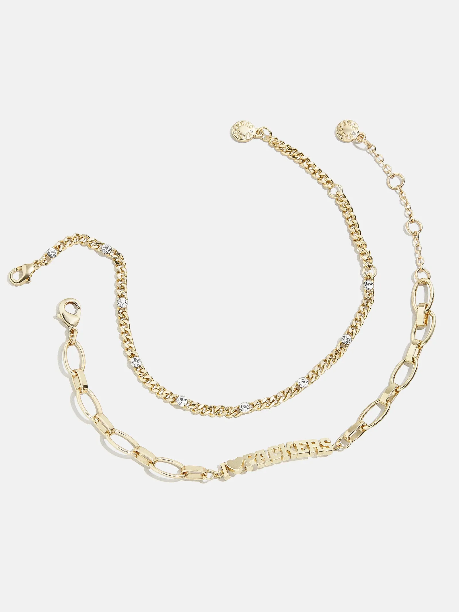 WEAR By Erin Andrews X BaubleBar Green Bay Packers Chain Bracelet Set - Green Bay Packers sold by BaubleBar