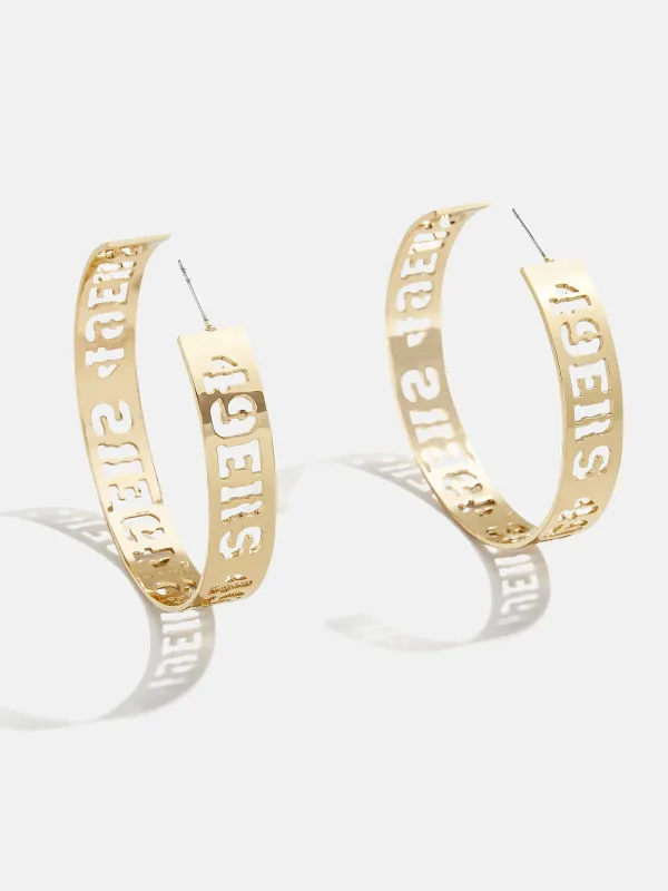 WEAR By Erin Andrews X BaubleBar San Francisco 49ers Hoop Earrings - San Francisco 49ers sold by BaubleBar