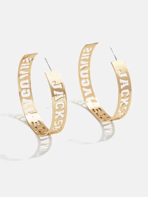 WEAR By Erin Andrews X BaubleBar Jacksonville Jaguars Hoop Earrings - Jacksonville Jaguars sold by BaubleBar