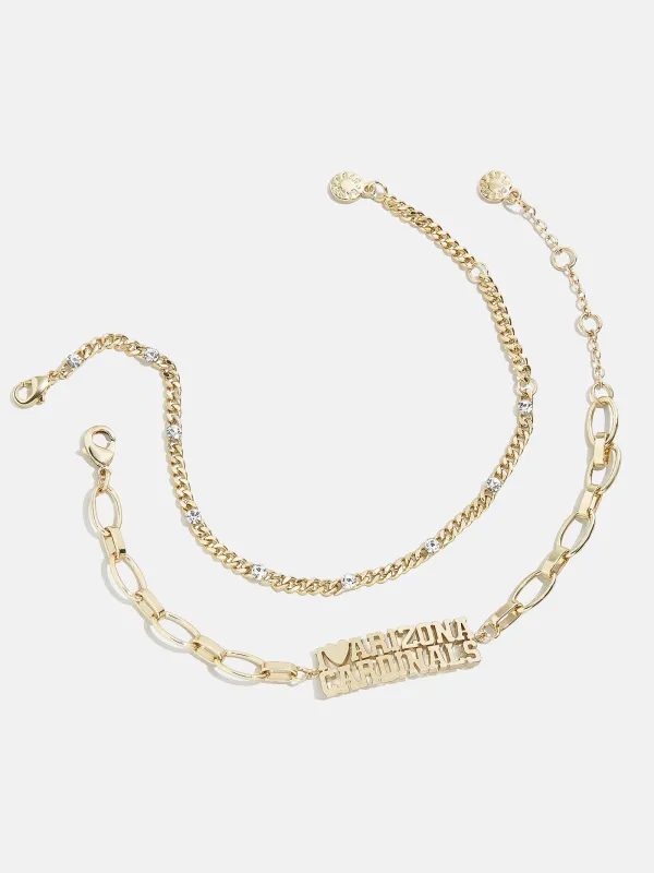 WEAR By Erin Andrews X BaubleBar Arizona Cardinals Chain Bracelet Set - Arizona Cardinals sold by BaubleBar