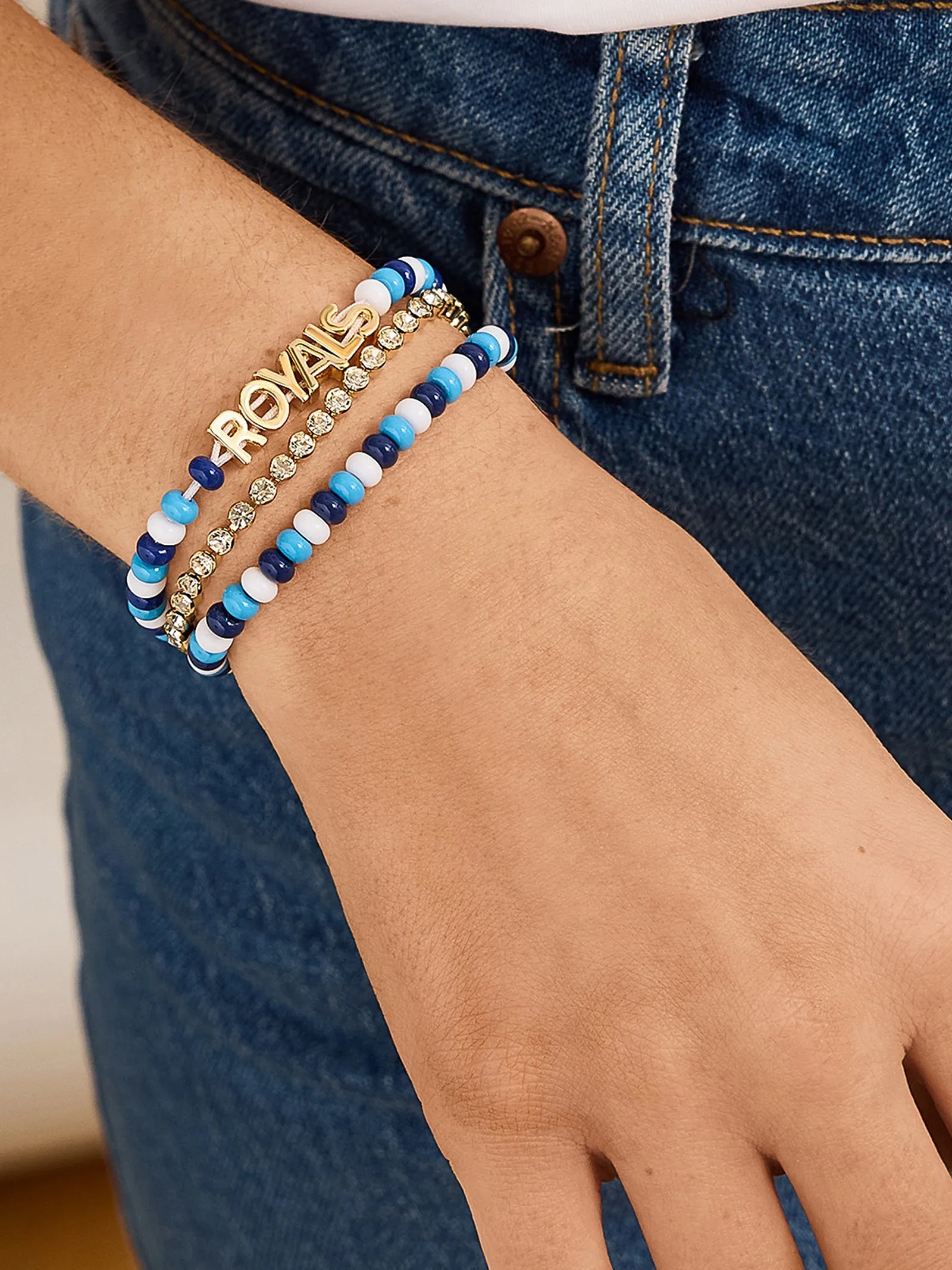 WEAR By Erin Andrews X BaubleBar Kansas City Royals Bracelet Set - Kansas City Royals sold by BaubleBar product image thumbnail 2