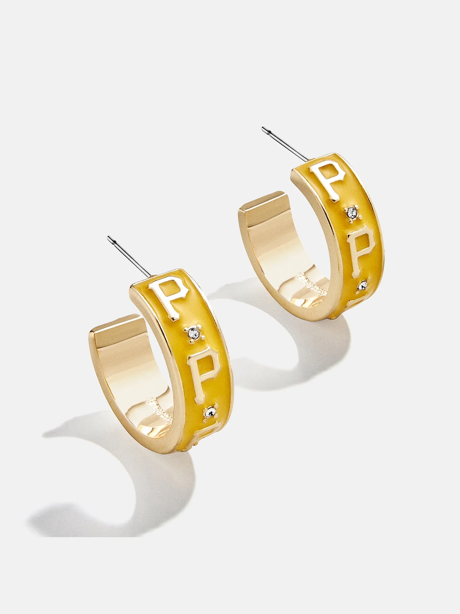WEAR By Erin Andrews X BaubleBar Pittsburgh Pirates Enamel Hoop Earrings - Pittsburgh Pirates sold by BaubleBar
