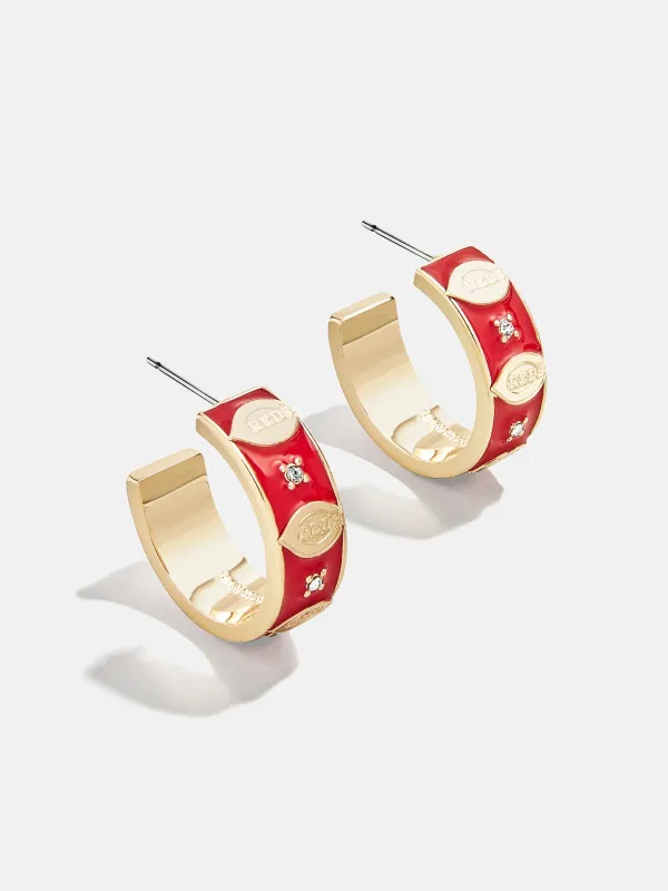 WEAR By Erin Andrews X BaubleBar Cincinnati Reds Enamel Hoop Earrings - Cincinnati Reds sold by BaubleBar
