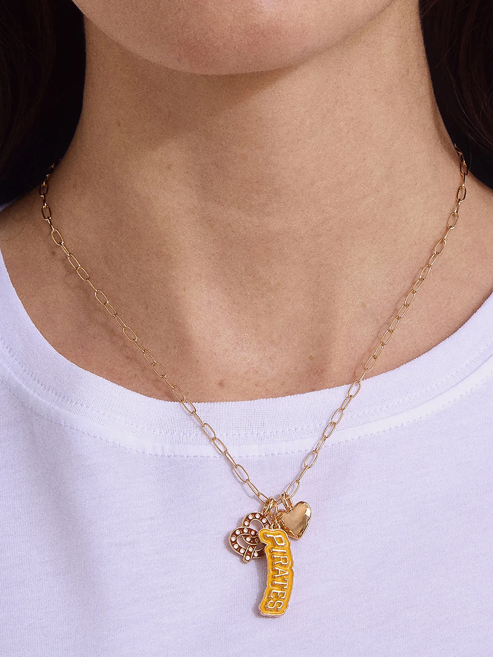 WEAR By Erin Andrews X BaubleBar Pittsburgh Pirates Charm Necklace - Pittsburgh Pirates sold by BaubleBar product image thumbnail 2