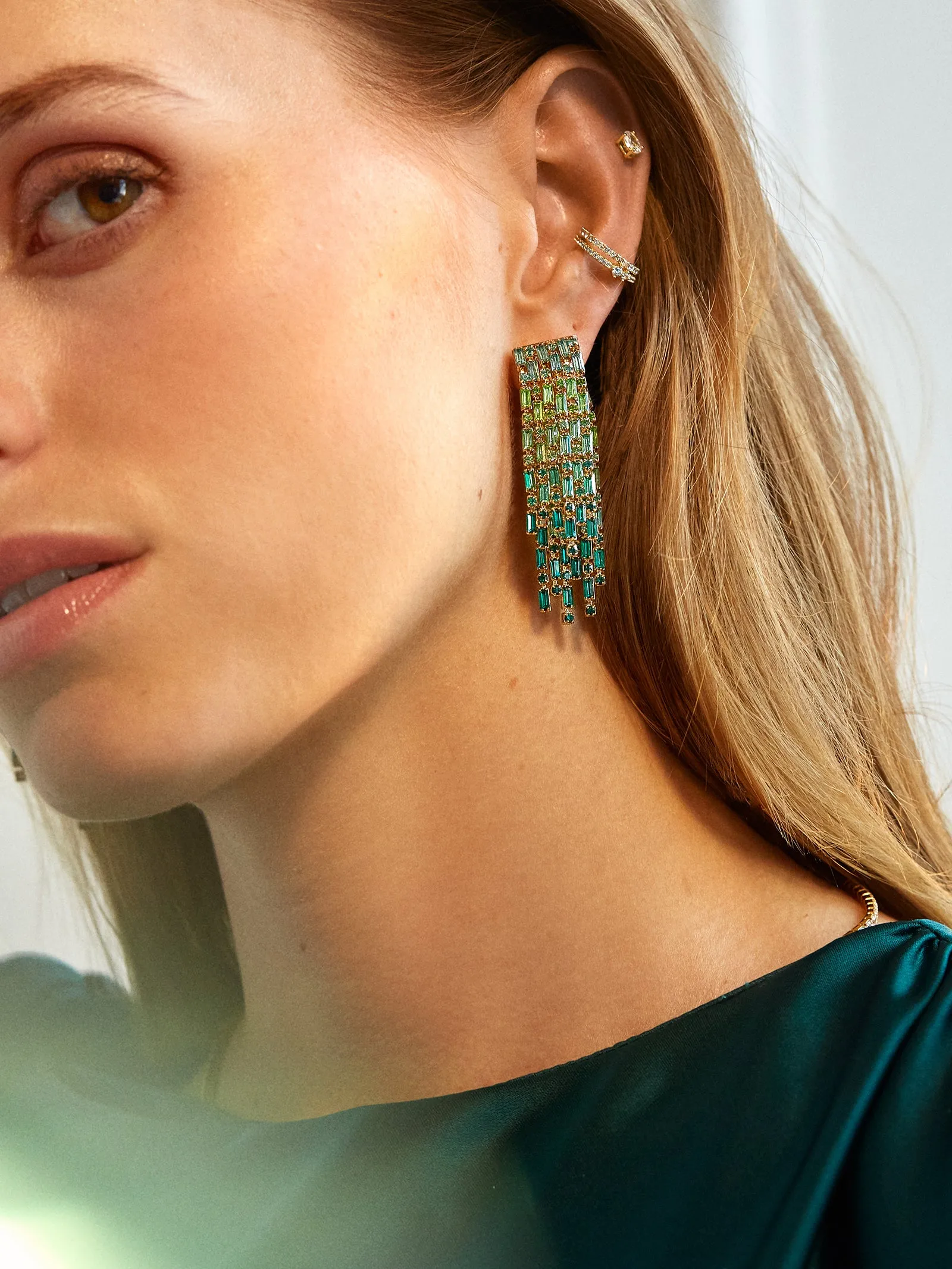 Green Starlet Earrings sold by BaubleBar product image thumbnail 2