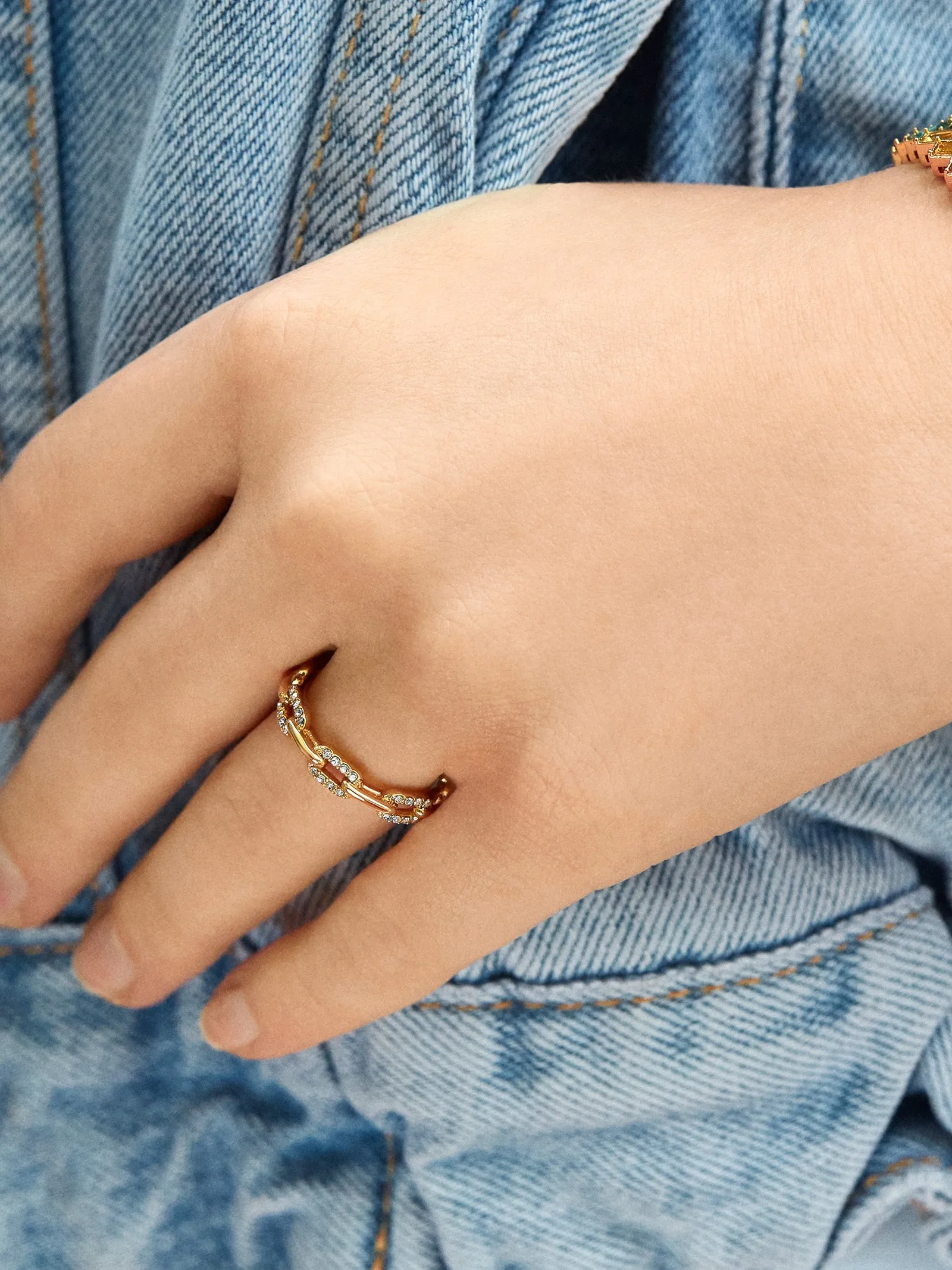 Pavé Hera Ring - Gold/Pavé sold by BaubleBar product image thumbnail 2